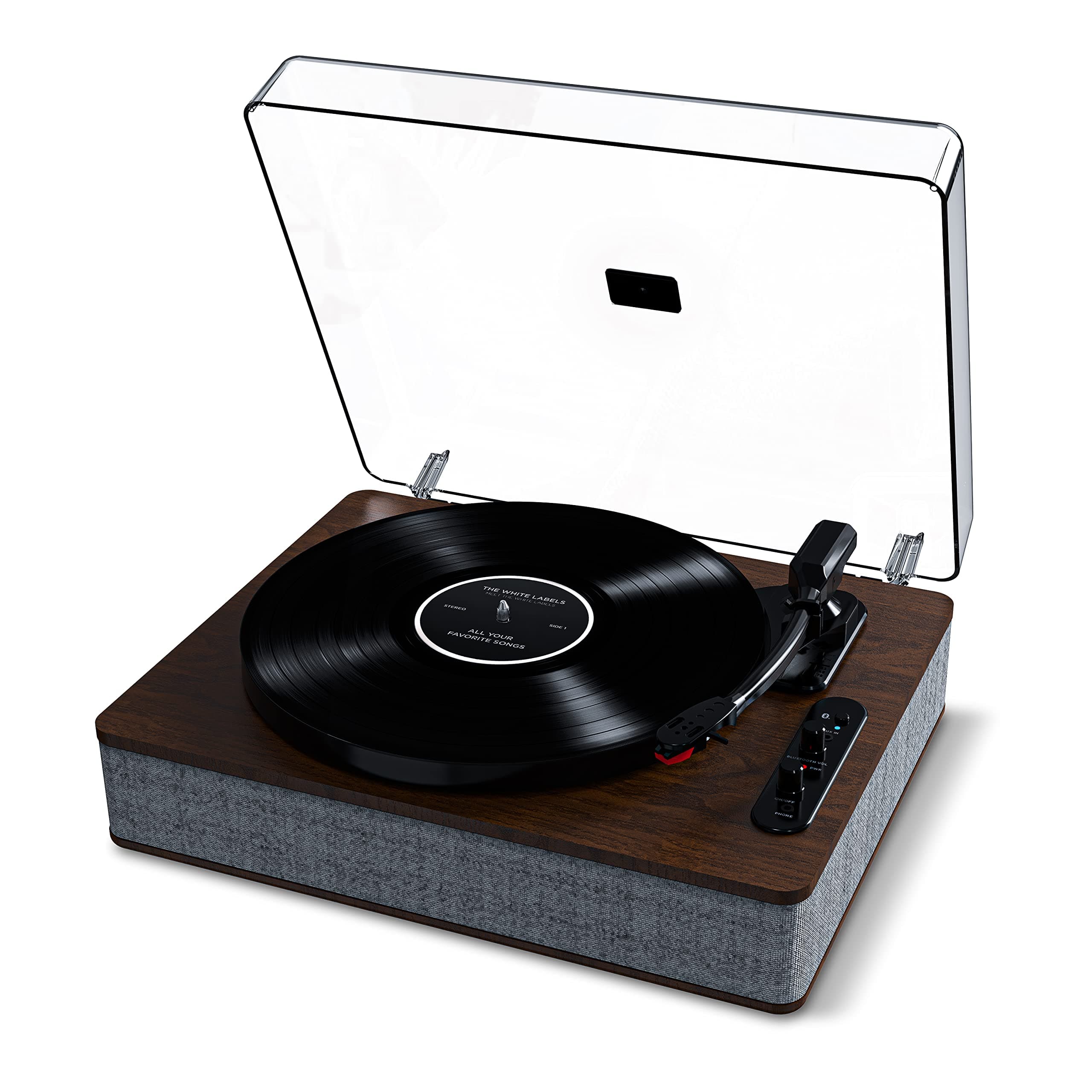 Audio Luxe LP – Bluetooth Vinyl Record Player with Speakers, USB Conversion, Full Size Platter, Auto-Stop, Headphone Out, 3 Speeds