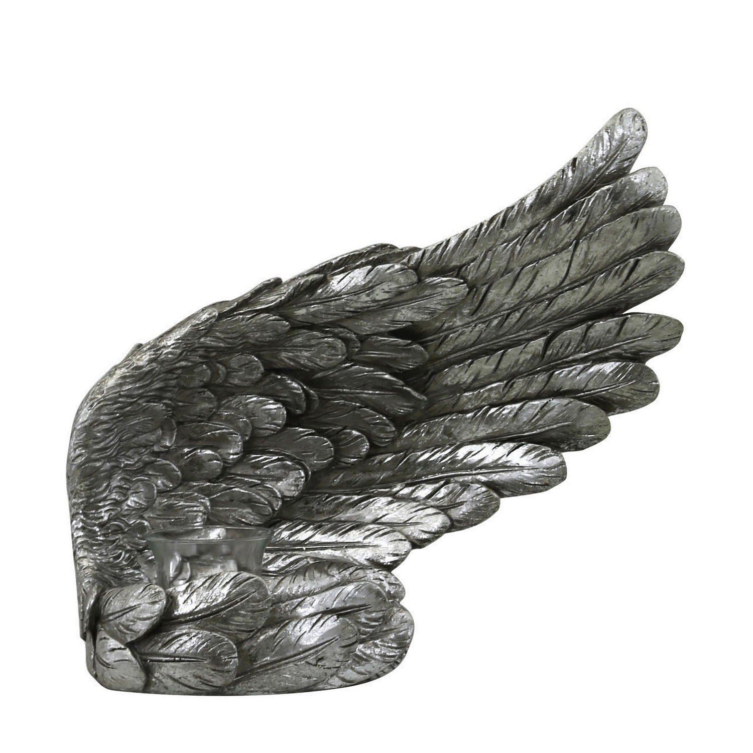 Antique Silver Right Angel Wing Tealight Candle Holder Table Centrepiece Decor