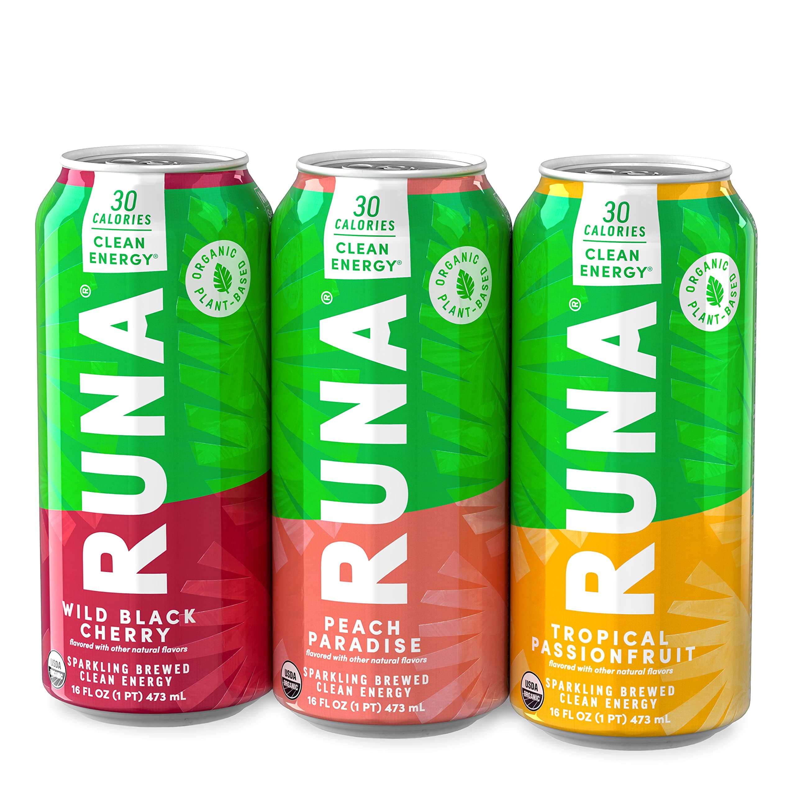 Organic Clean Energy Drink by RUNA BOLD | Sampler Pack | Organic Plant-Based | Full of Flavor | 30 Calories | Powerful Natural Caffeine | Healthy Energy & Focus | No Crash or Jitters | Organic Stevia Sweetener | 16 Oz (Pack of 3)