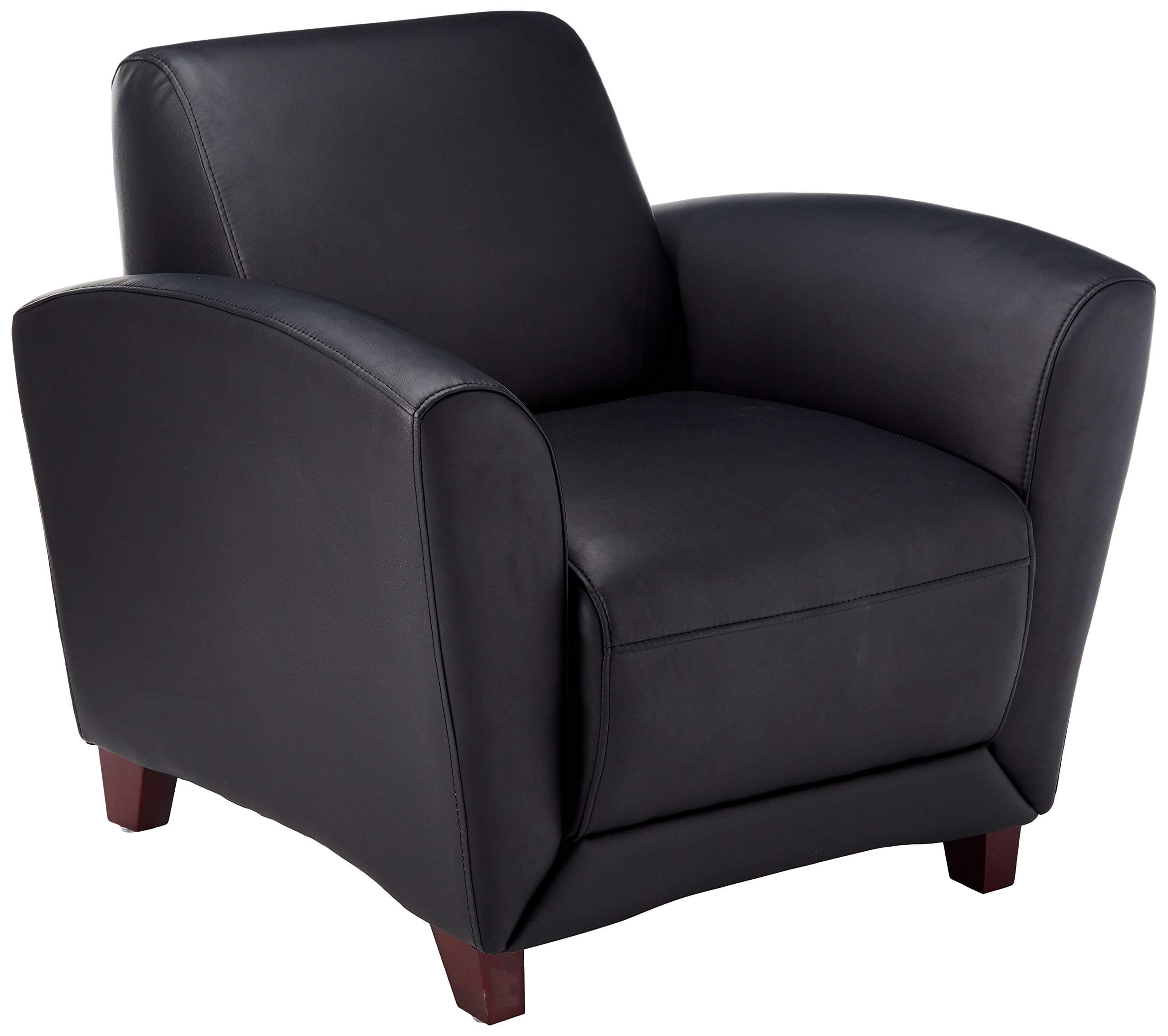 Leather Reception Club Chair, Black