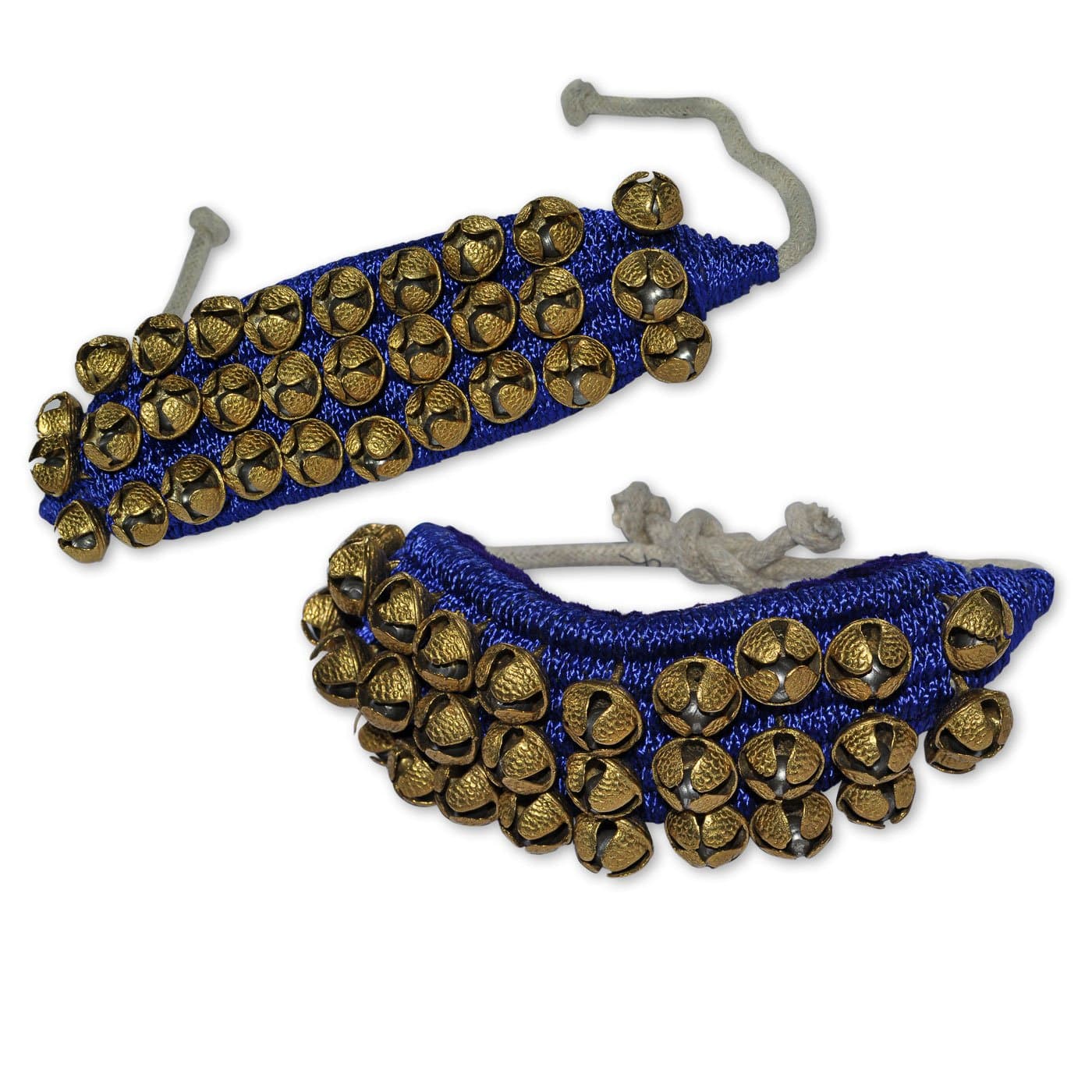 Ghungroo Set, Three Lines Bells Mounted on Good Quality Blue Pads