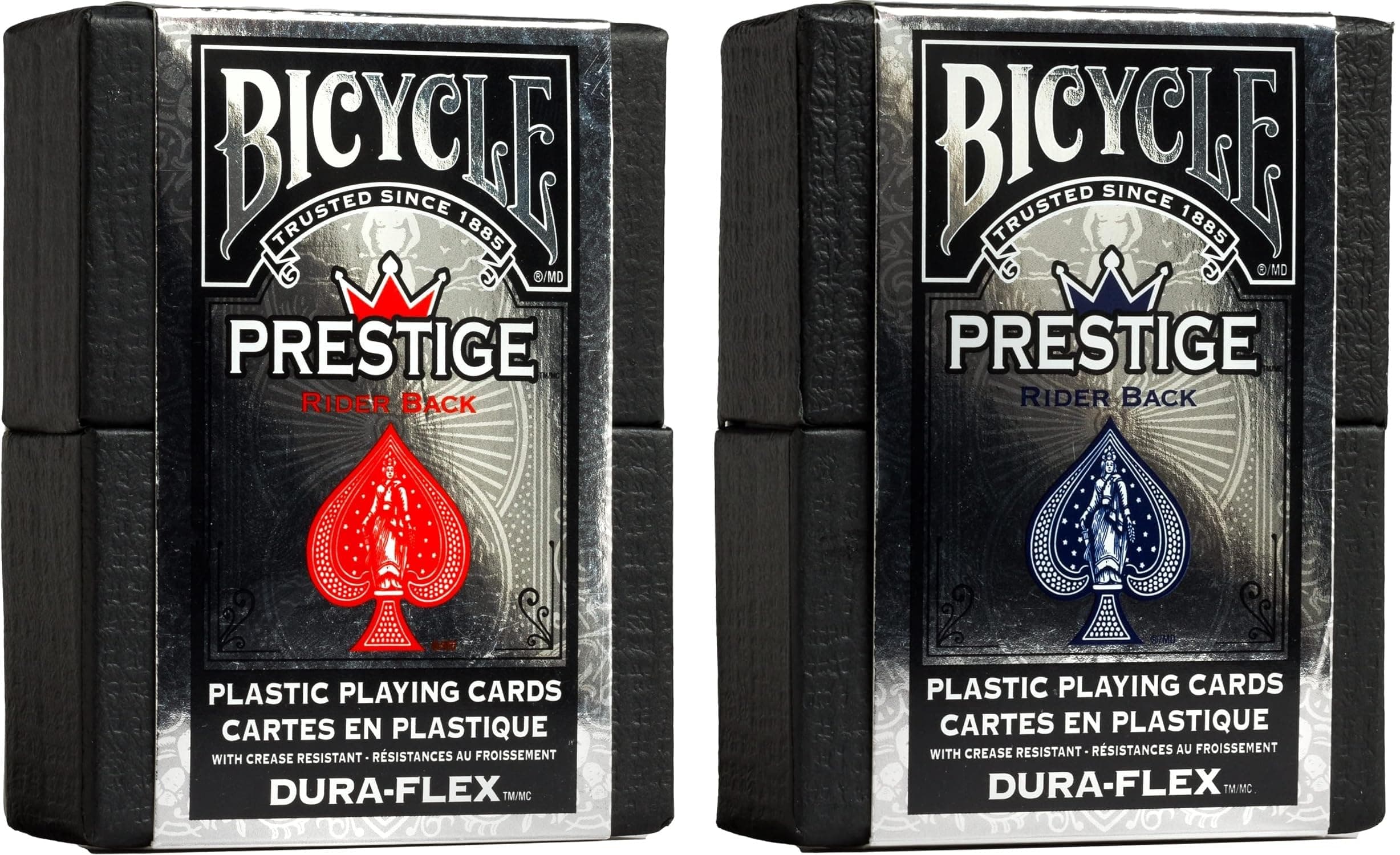 Prestige Waterproof Plastic Playing Cards, Red and Blue 2 Pack