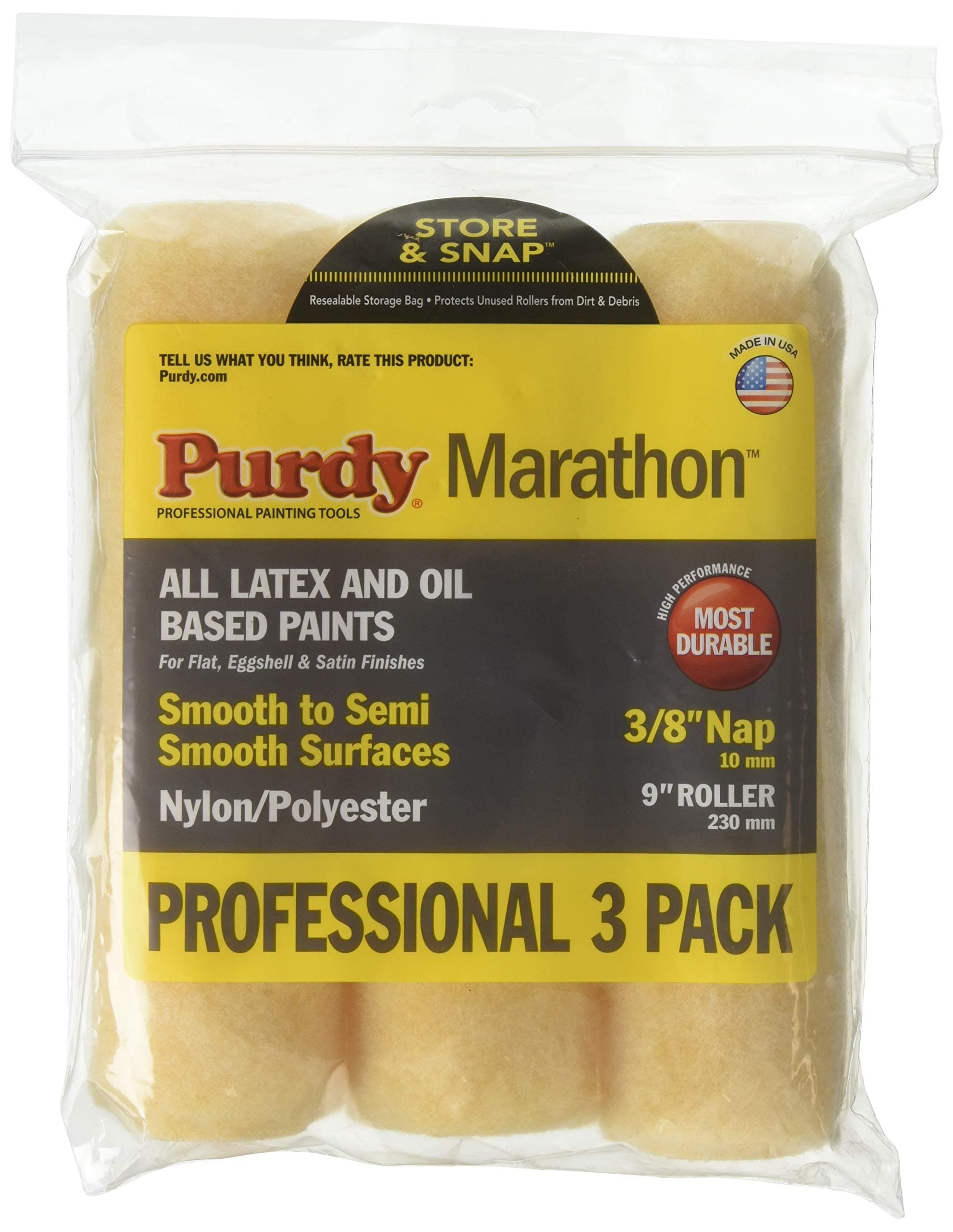 Marathon Nylon/Polyester Covers 3/8" Nap Cover - 3 pk Multicolor