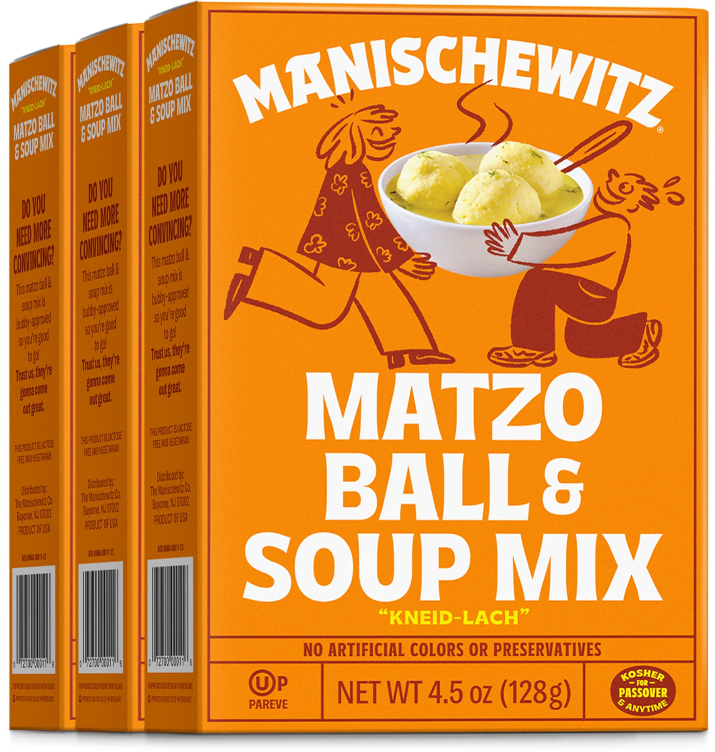 Manischewitz Matzo Ball and Soup Mix, 4.5oz (3 Pack) | Easy Prep | Kosher for Passover | Nothing Artificial | No MSG | Classic Fluffy Texture