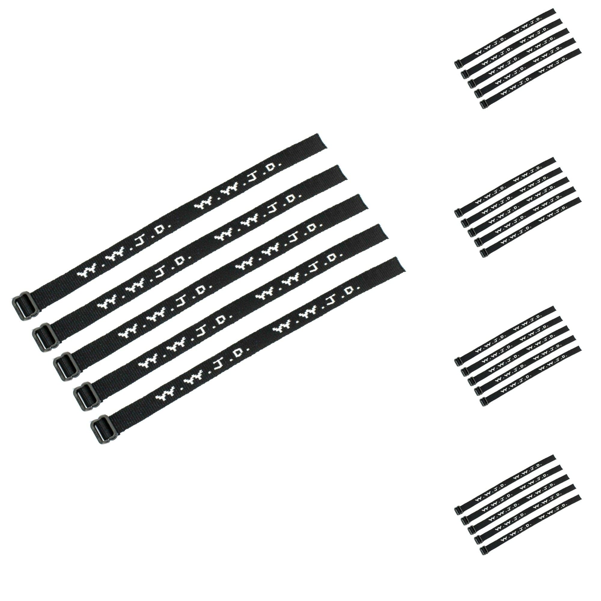 25 (2 dozen plus 1) WWJD Bracelets - What Would Jesus Do Woven Wristbands Per Pack - Religious Christian WWJD Bracelet for fundraisers Black Color.