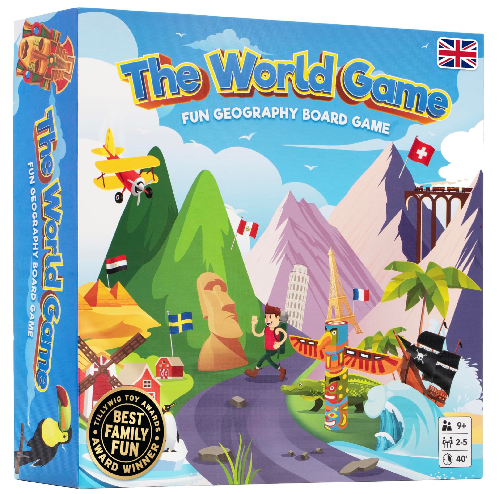 The World Game - Fun Geography Board Game - Educational Game for Kids & Adults - Cool Learning Gift Idea for Teenage Boys & Girls
