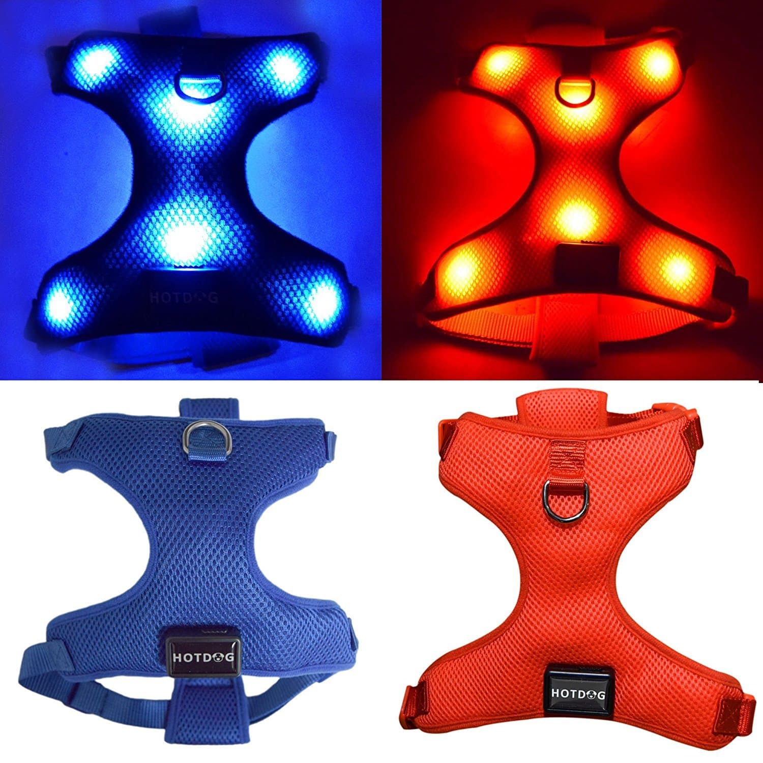 USB Rechargeable LED Dog Harness - Soft Mesh Harness No Pull Lighted Safety Harness. Increased Visibility & Safety Over LED Dog Collar