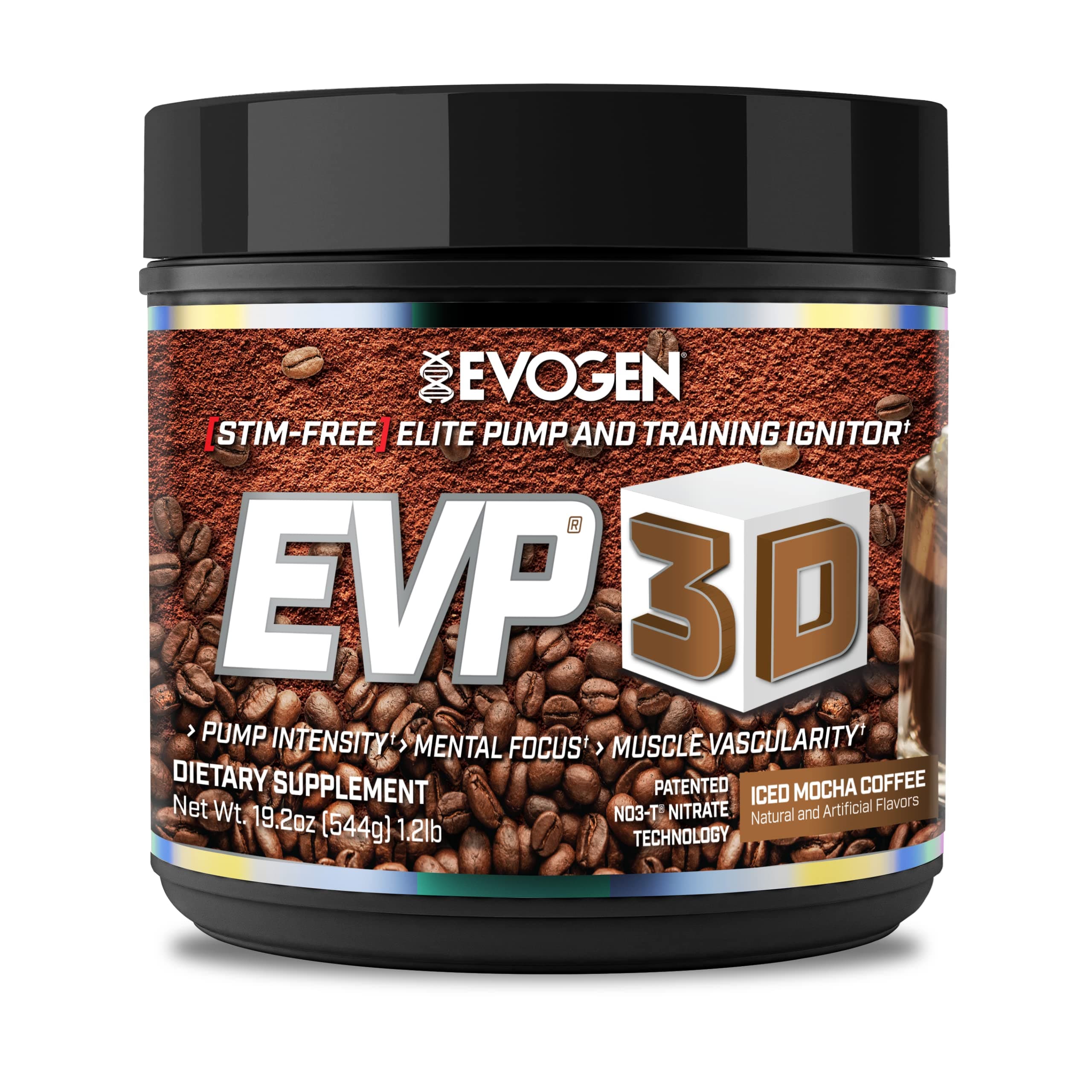 Evogen EVP 3D - Steam Free Pre-Workout Powder for Men and Women | Sugar Free Non-Steam Pre-Workout with Beta-Alanine and Creatine for Energy & Pumps | Iced Smoca Coffee | 40 Servings