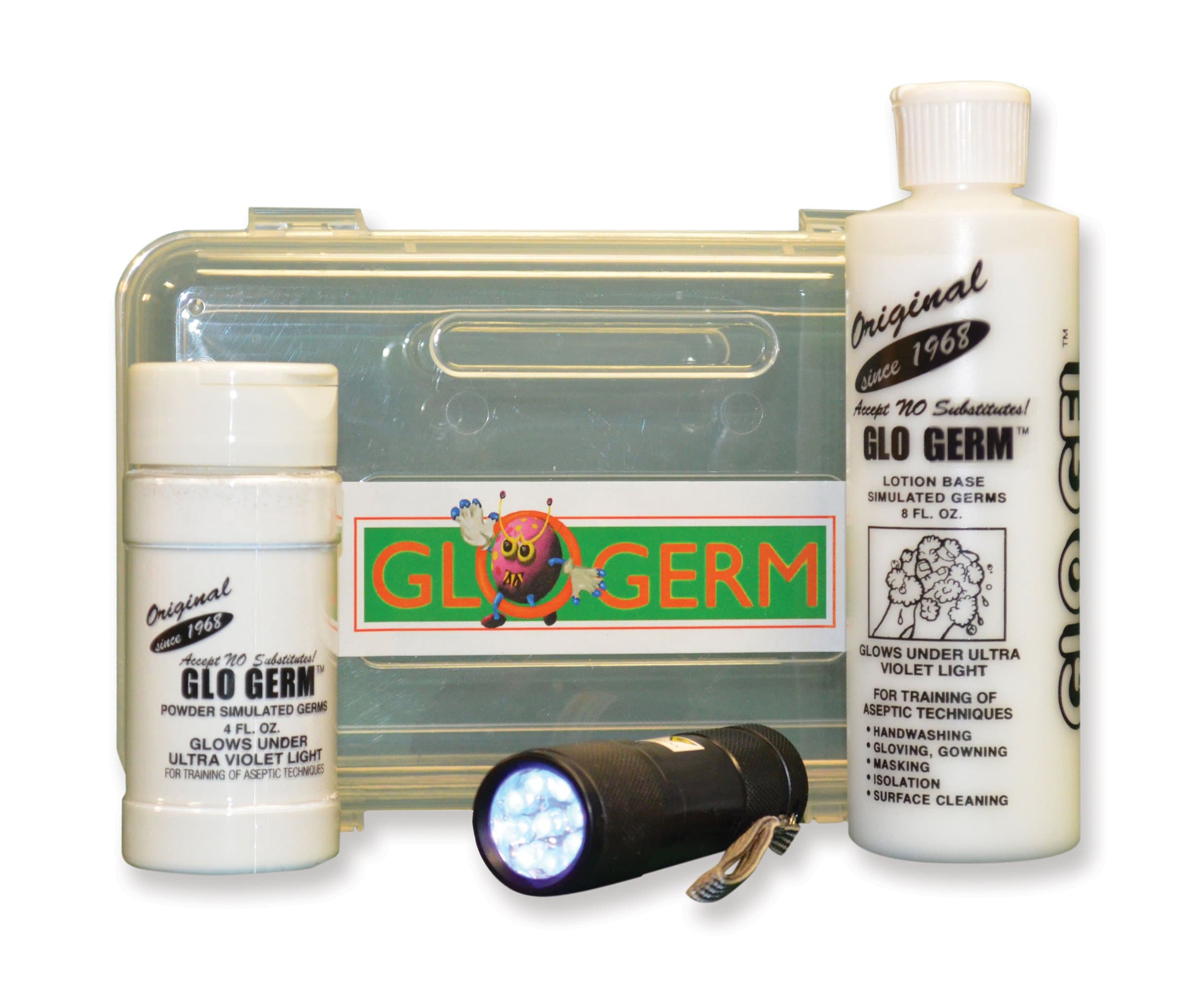 GLO GERM Experiment Kit, 8 Ounce Gel, 1.9 Ounce Powder