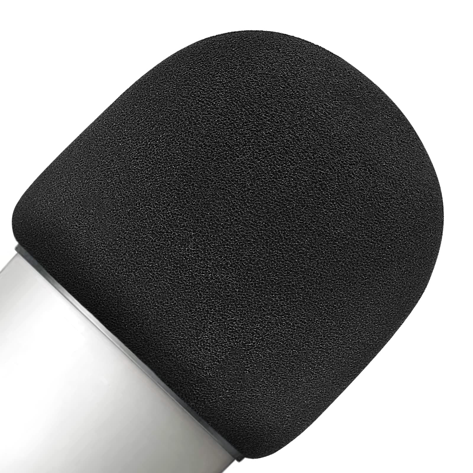 PhinusMicrophone Cover for Blue Yeti, 2 Pack Large Foam Cover Mic Windscreen, Handheld Foam Windscreen for MXL, Audio,Perfect Pop Filter for Recording, Black