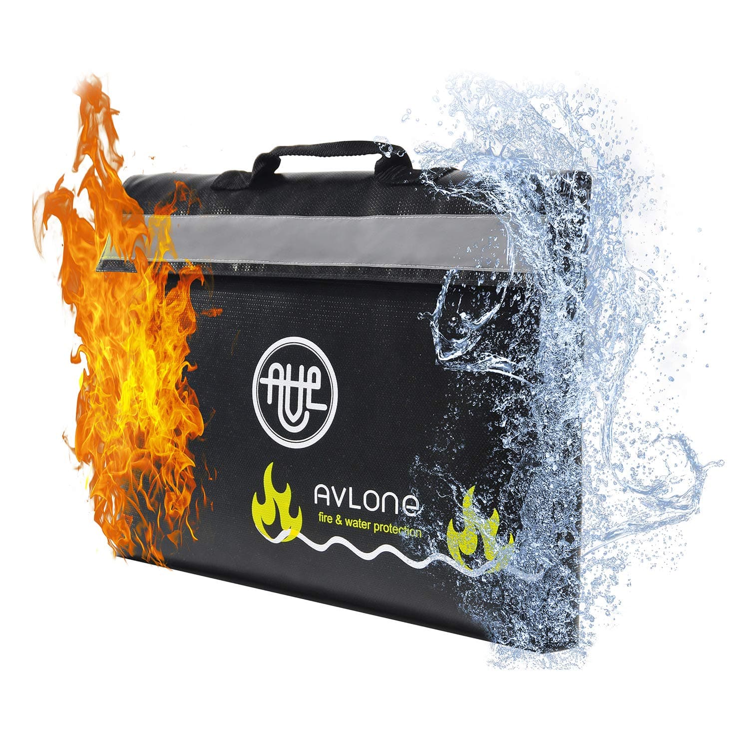 Fireproof and Waterproof Money and Important Documents Bag, Black, Size No Size