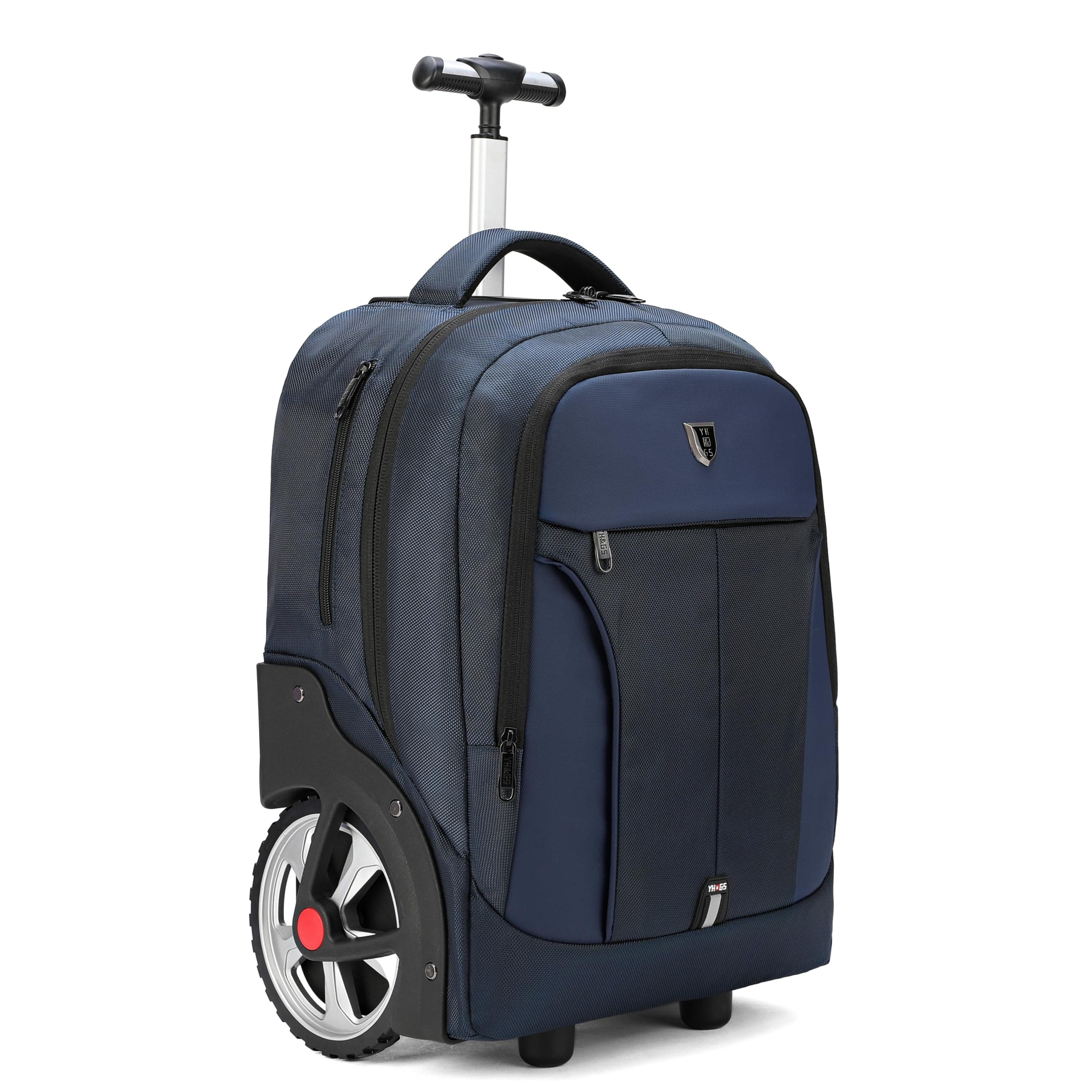 Rolling Backpack, Waterproof Backpack with Wheels for Business, Travel Commuter, Carry on Backpack with Laptop Compartment, Fit 15.6 Inch Laptop, Wheeled Backpack for Adults Women Men (Blue, 20inch)