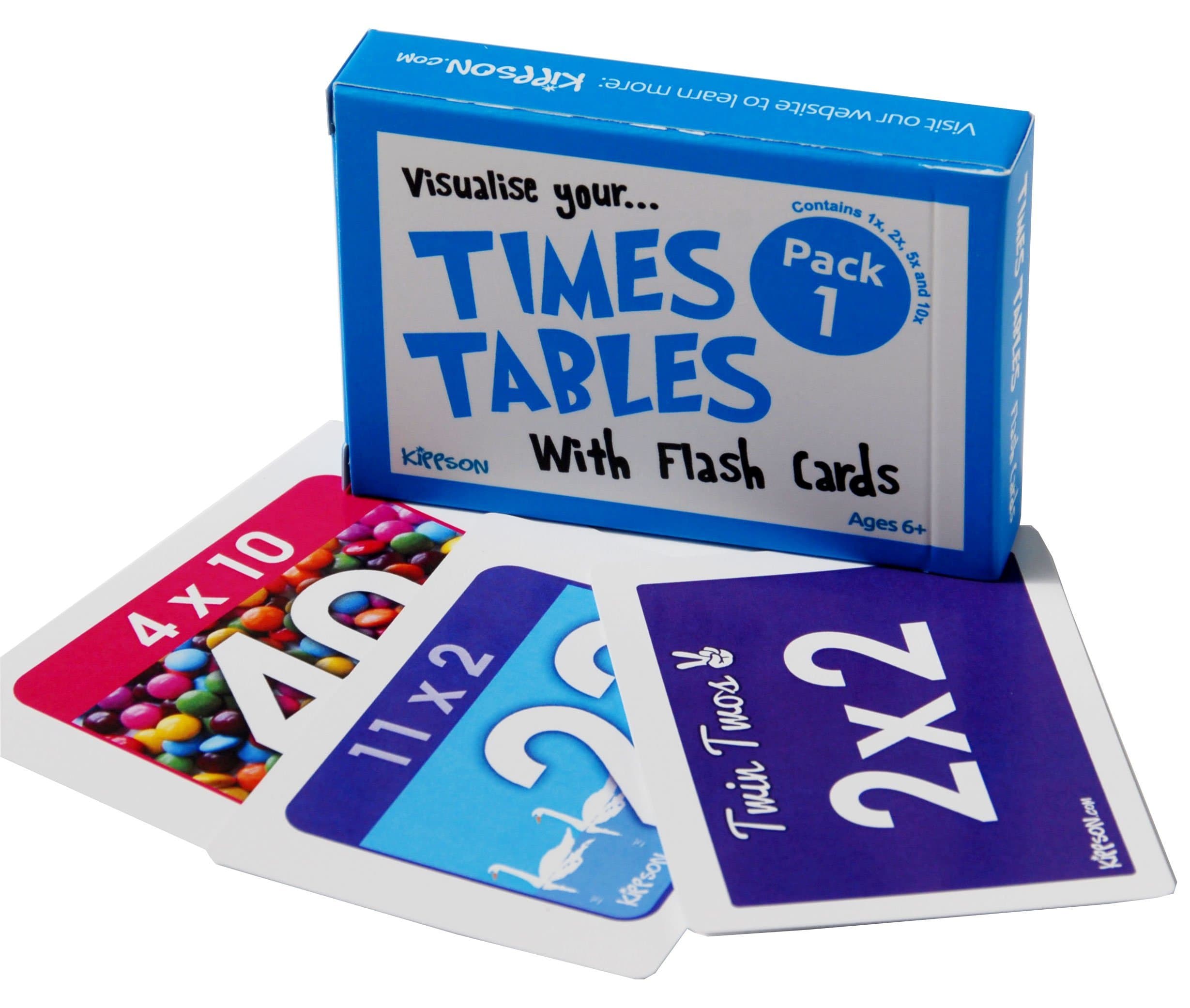 Kippson Times Tables Flash Cards Pack 1 (1x, 2x, 5x and 10x)