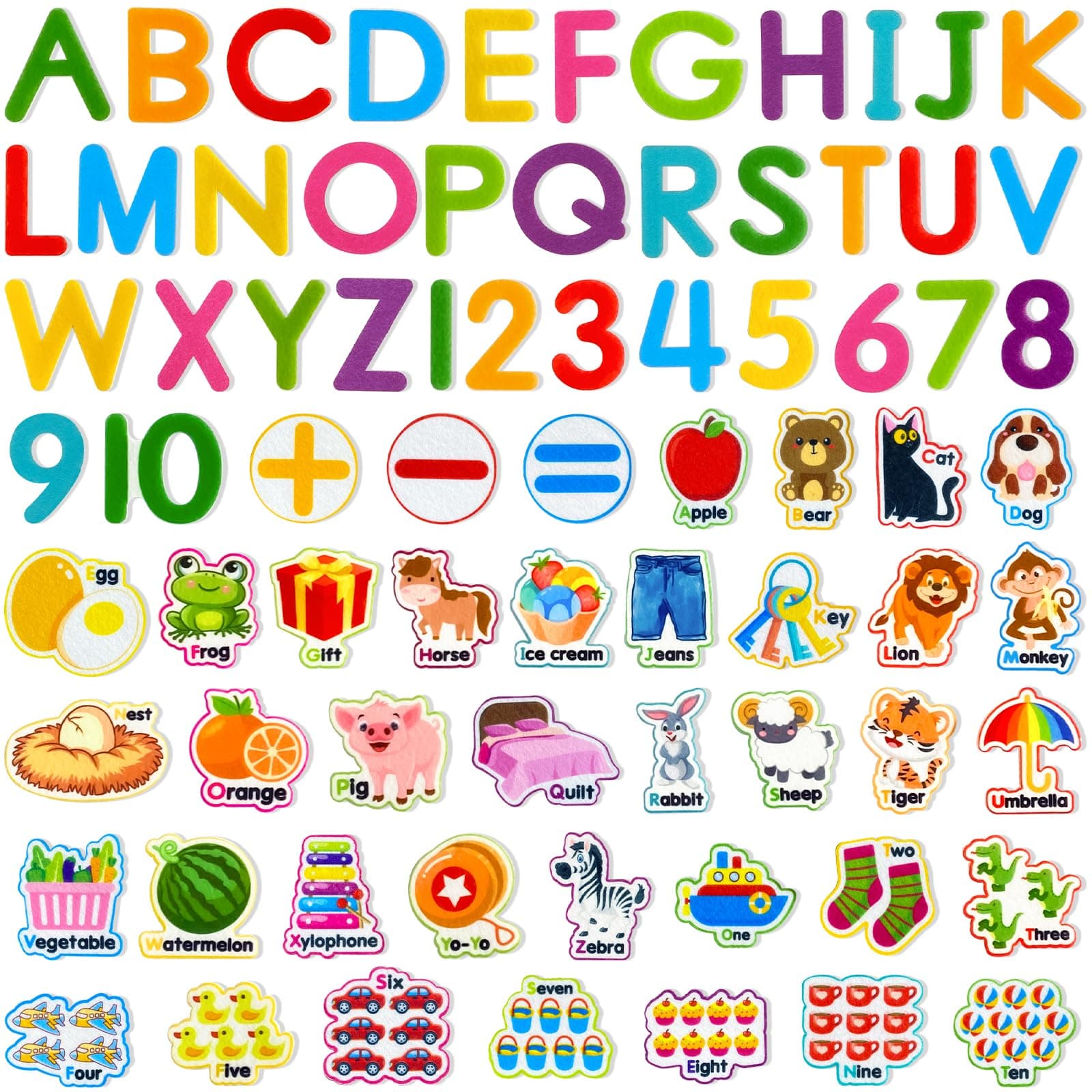 Felt Learning Letters Numbers Pieces,75 Felt Board Pieces for Felt Flannel Board,Alphabet ABC for Toddlers for Kindergarten,Preschool,Toddlers