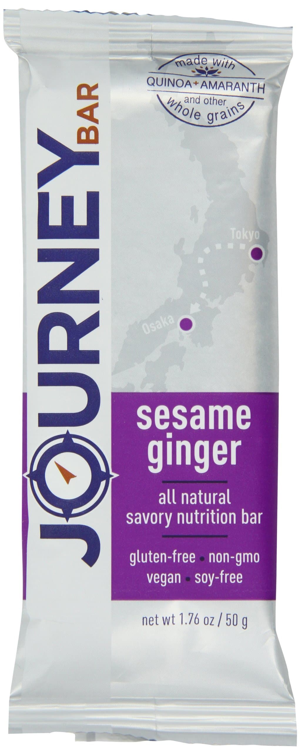 Journey Bar Nutrition Bars, Sesame Ginger, 1.6 Pound (Pack of 12)