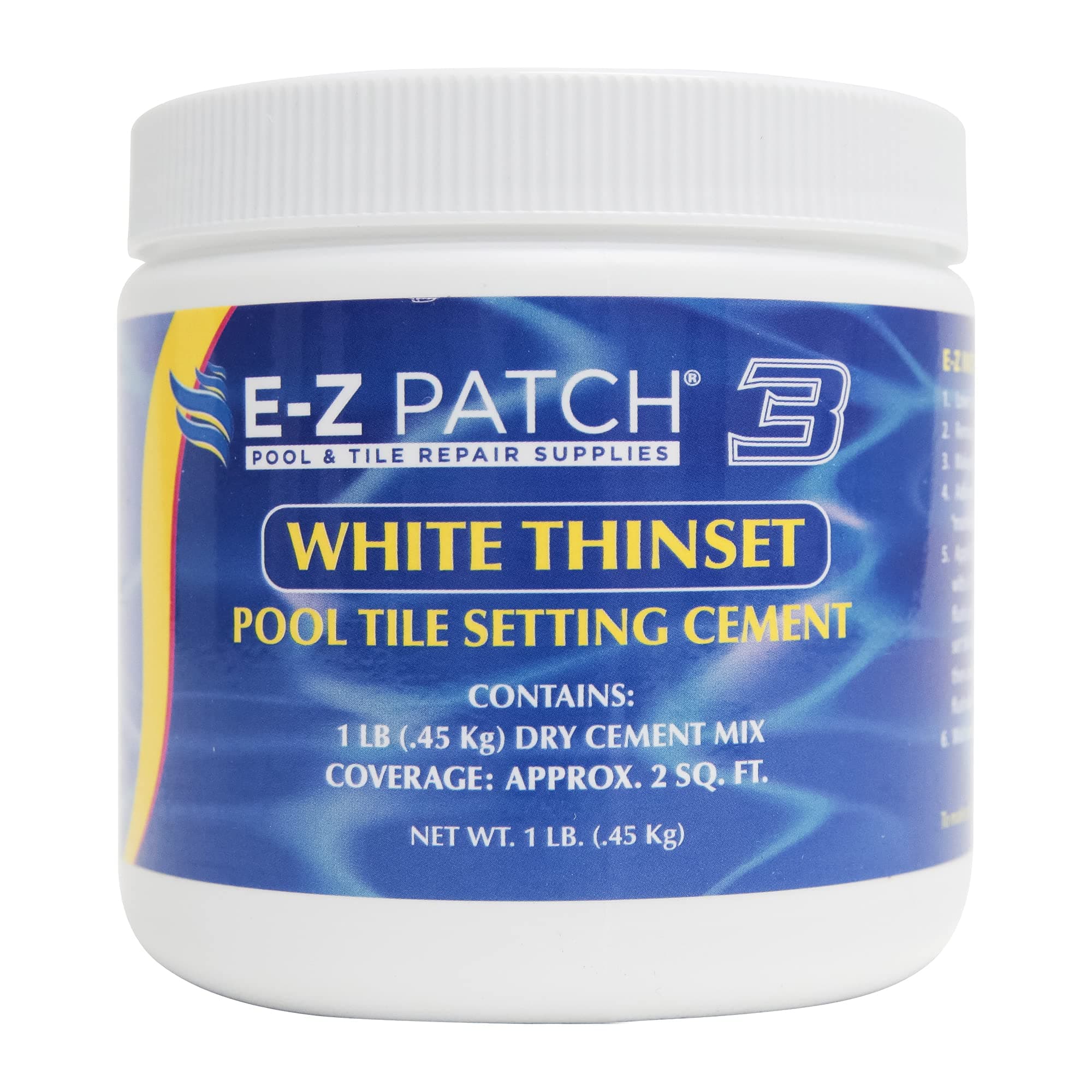 3 White Thinset Pool Tile Repair Cement 1 lb.