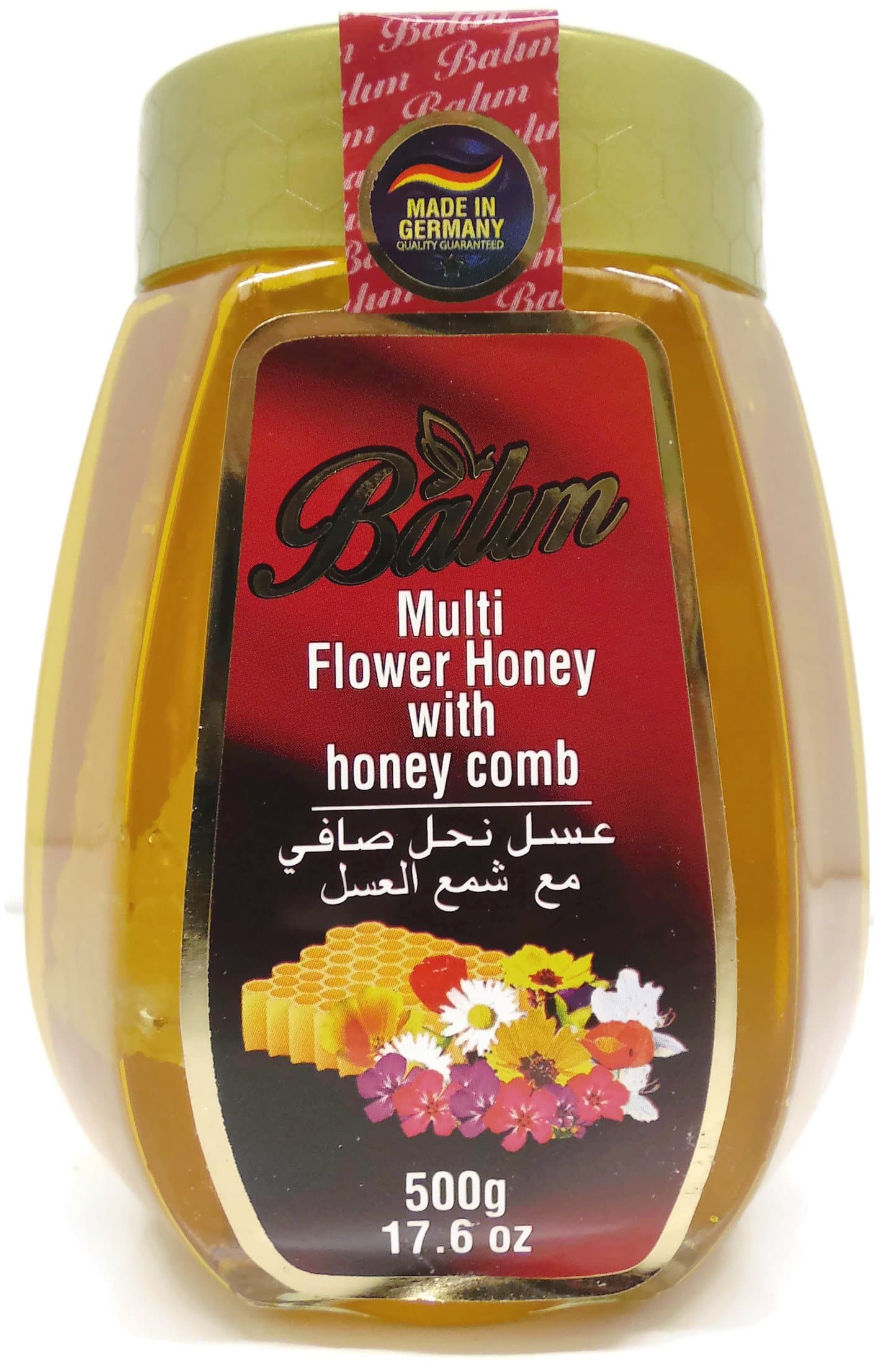 Balim Honey Types 17.6 Oz - 500 Gr (Multi Flower Honey with Honey Comb)