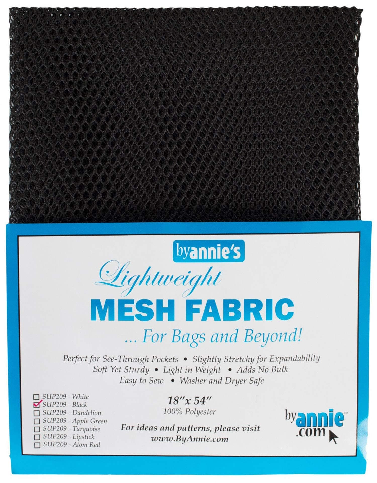Annie Mesh Fabric Lightweight 18x54 Black