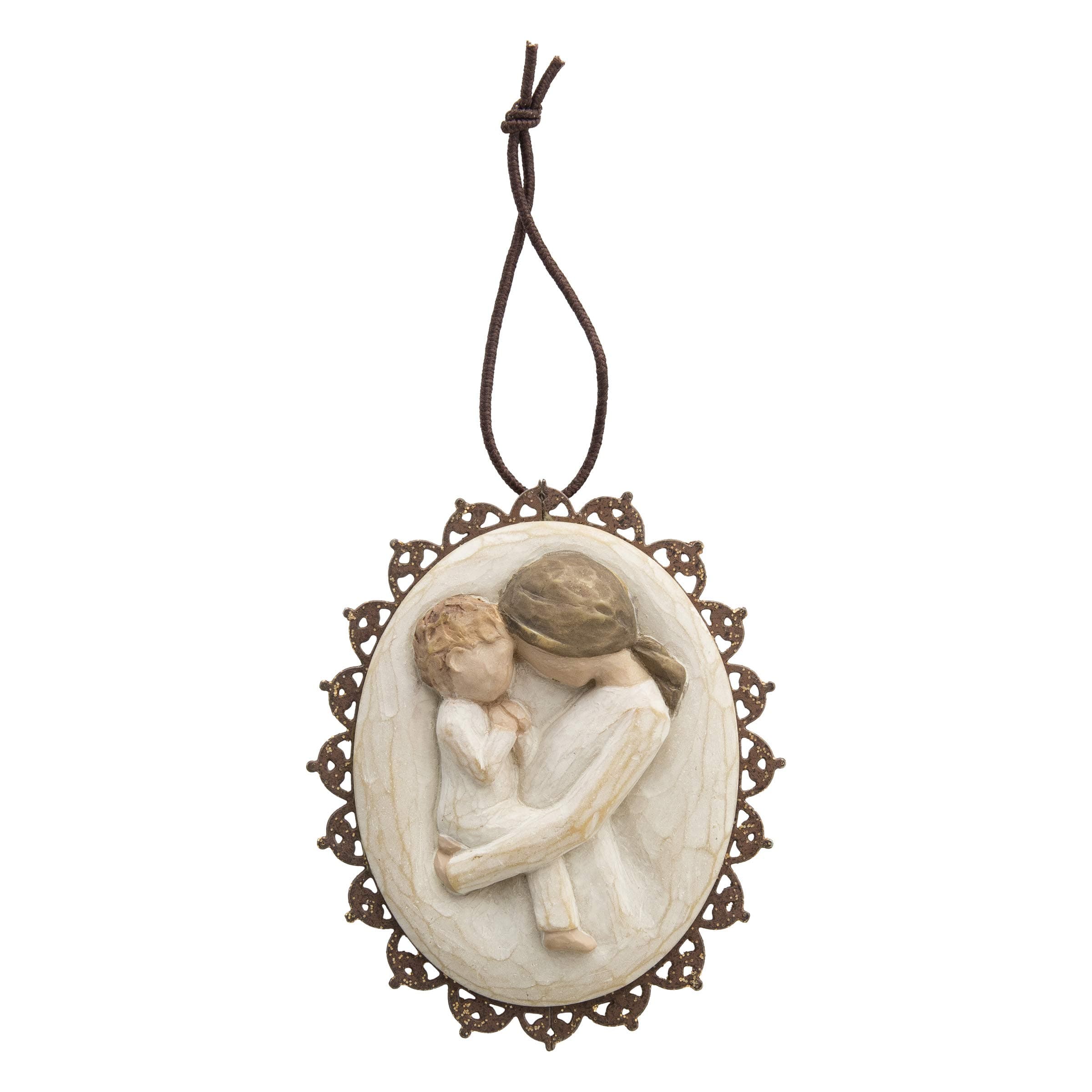 Willow Tree Tenderness Metal-Edged Ornament, Sculpted Hand-Painted bas Relief
