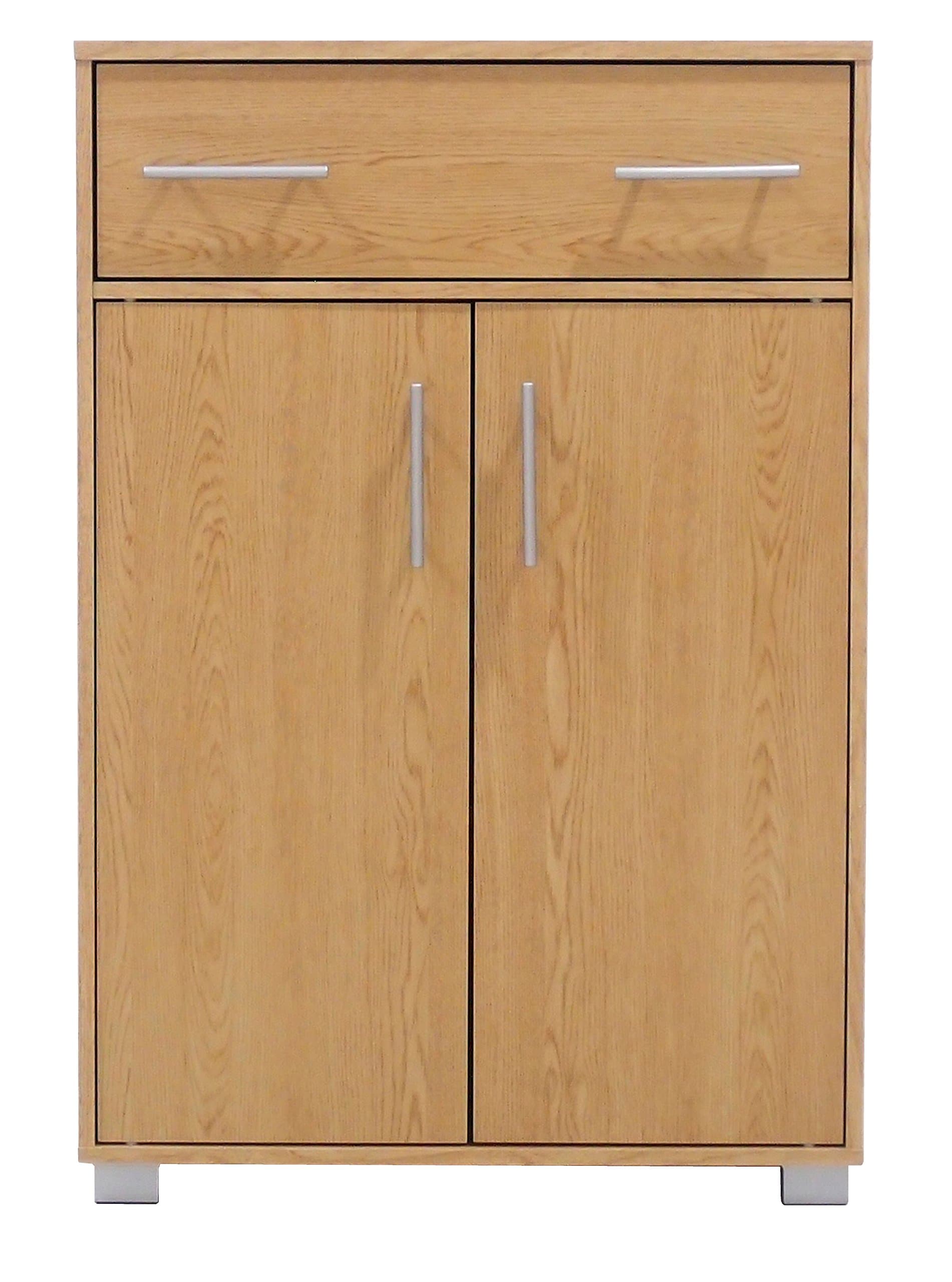 Free Standing Cupboard Reversible Door, 1 Draw 3 Shelf Sideboard Storage Unit | Palermo (Oak)