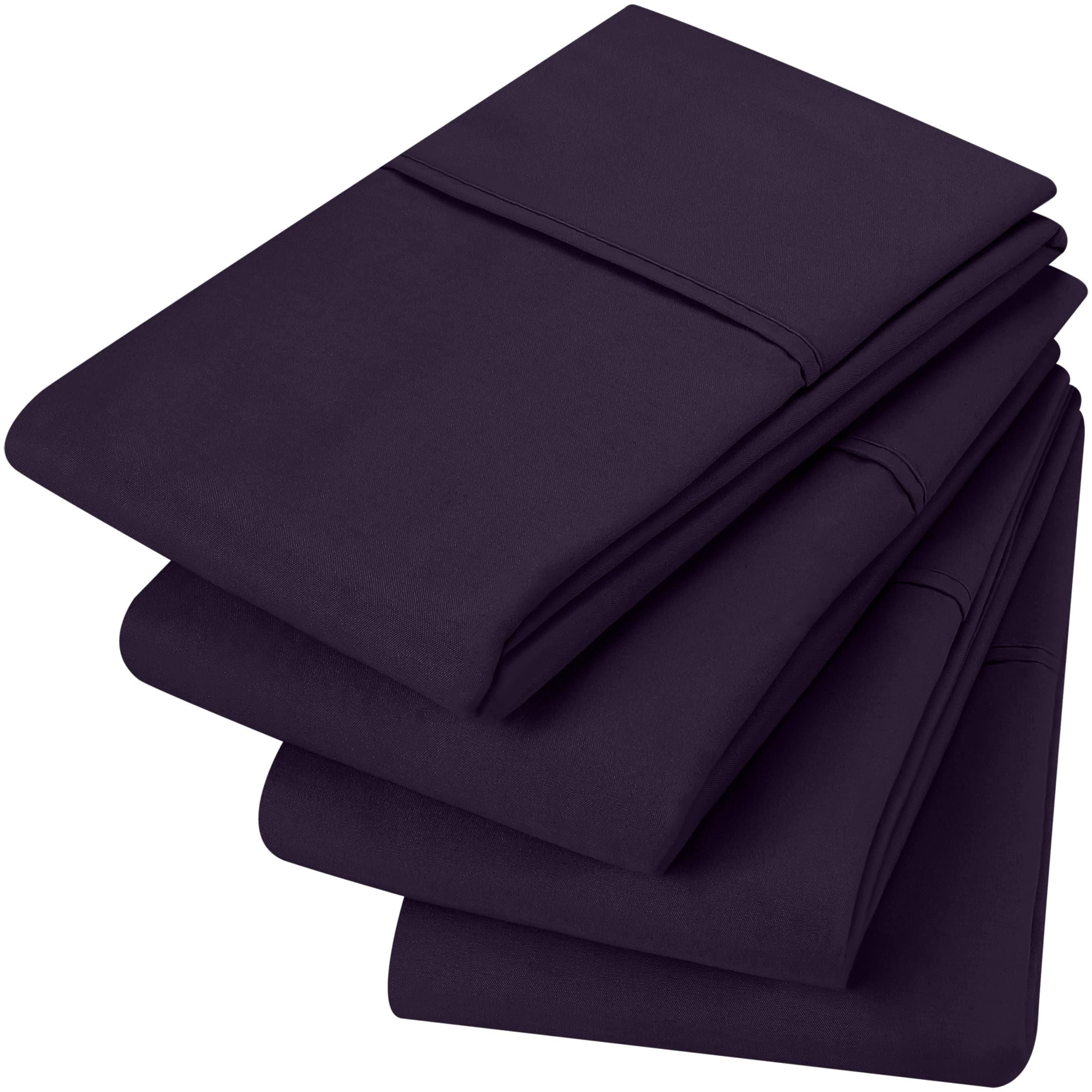 Utopia Bedding King Pillow Cases - 4 Pack - Envelope Closure - Soft Brushed Microfiber Fabric - Shrinkage and Fade Resistant Pillow Covers King Size 20 X 40 Inches (Purple)