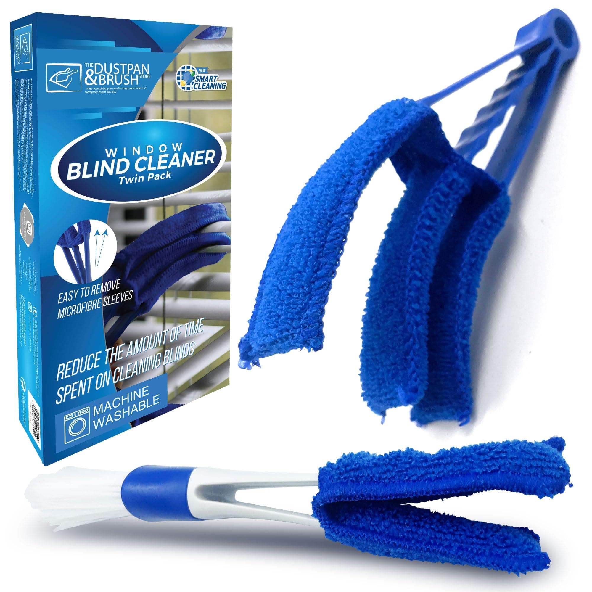Venetian Blind Cleaner Tool and 2-in-1 Window Blind Duster Cleaner Brush with Removable Washable Microfibre Sleeves - Ideal for Air Conditioner Car AC Vent and More
