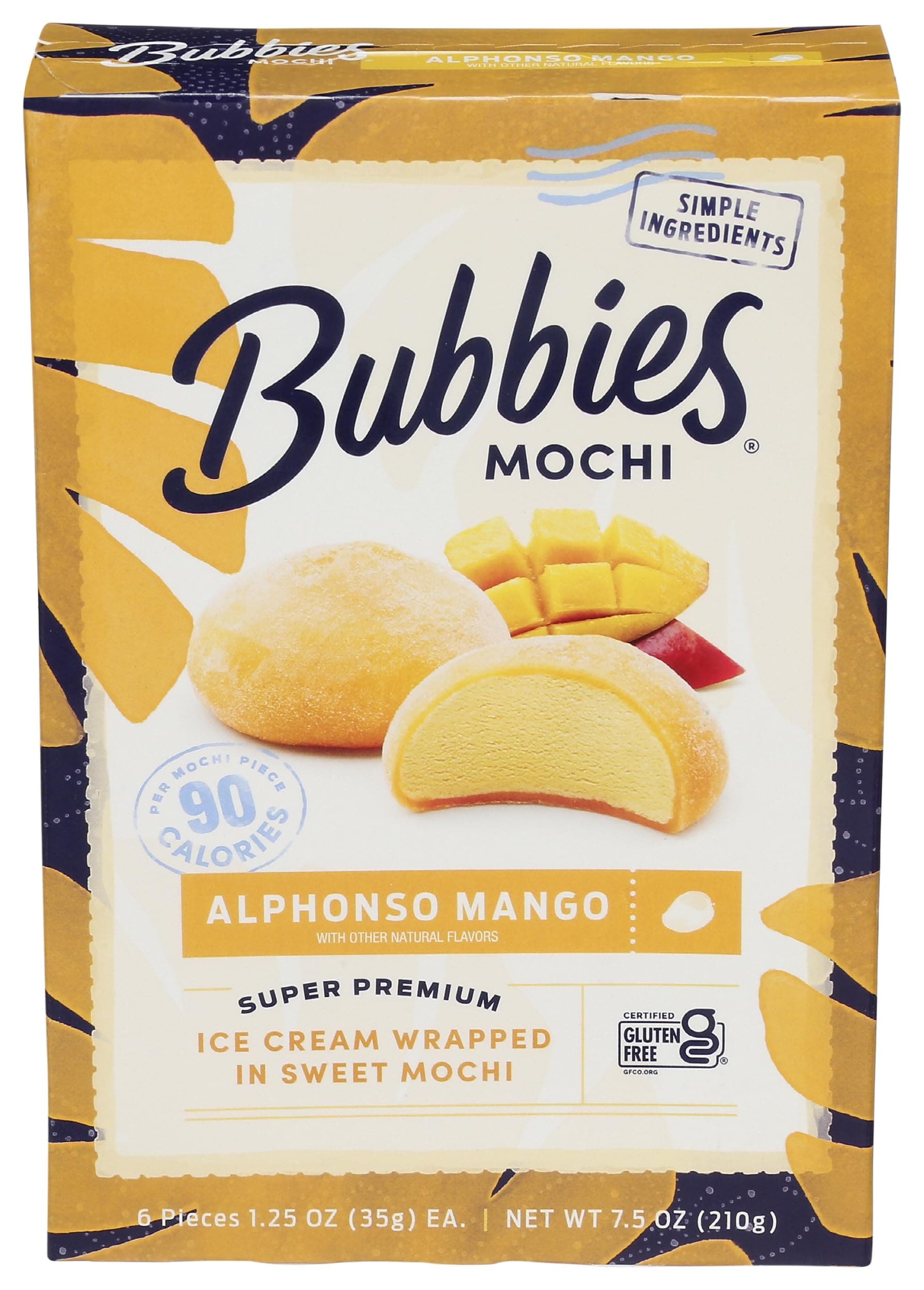 Bubbie's Mango Mochi Ice Cream, 7.5 oz (Frozen)