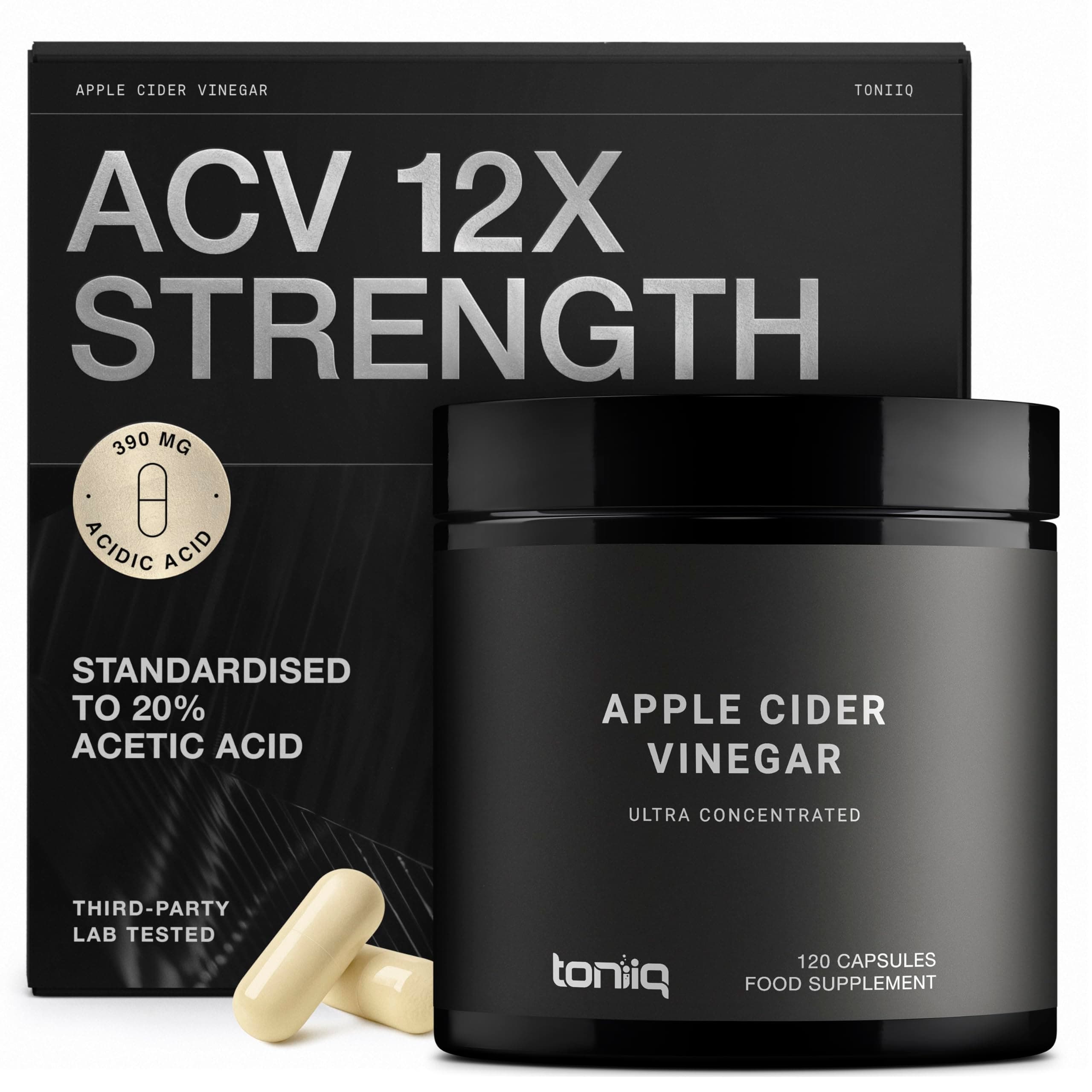 Apple Cider Vinegar Capsules - Ultra High Potency 2,010mg Formula with 20% Acetic Acid & Cayenne Pepper - Made with The Mother - Third-Party Lab Tested - 120 Capsules