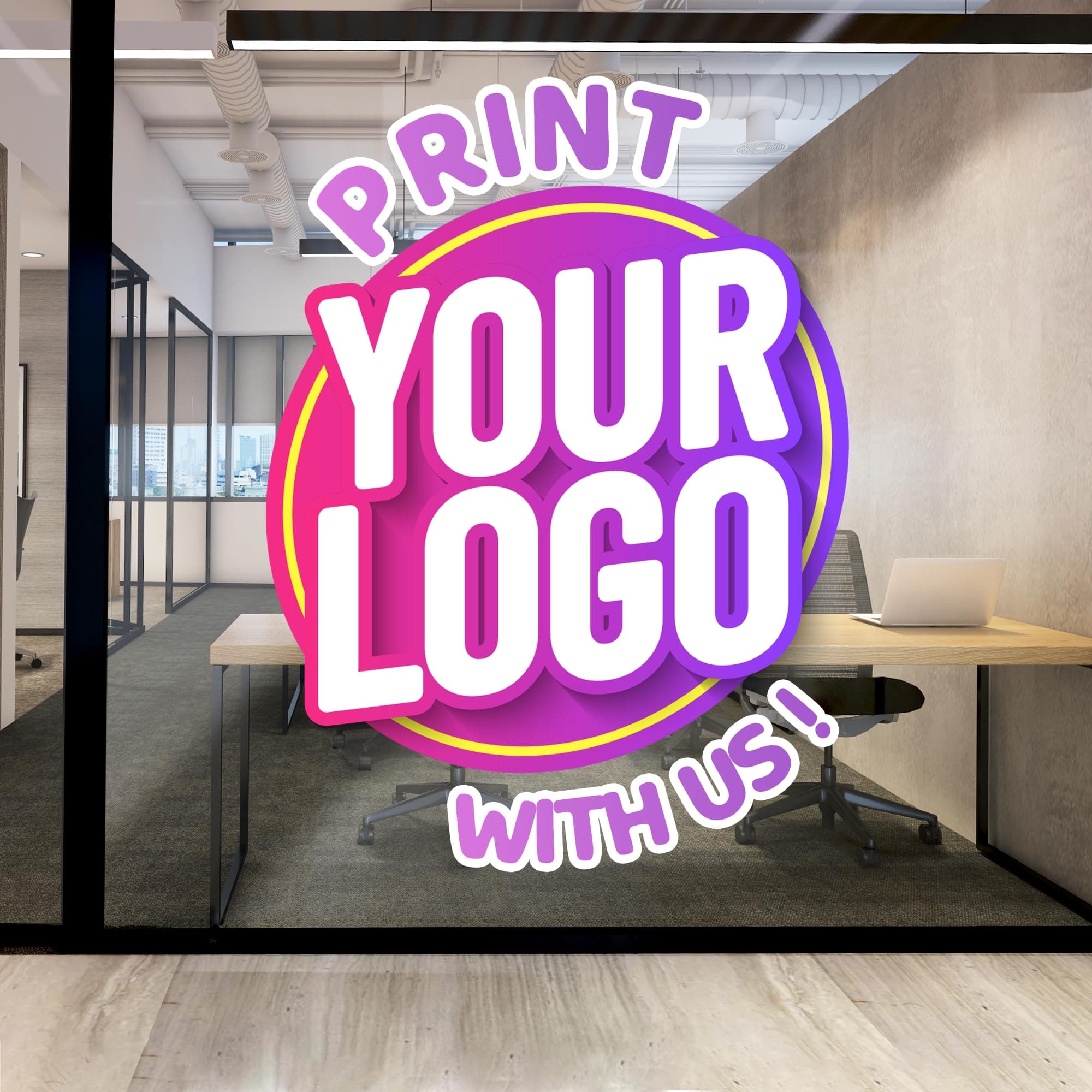 EGD Customized Wall Decals with Logo for Your Office or Home | Business Stickers Customize Logo for a Professional & Corporate Image | Waterproof Vinyl Decals Made in USA (A. Custom Business Logo)