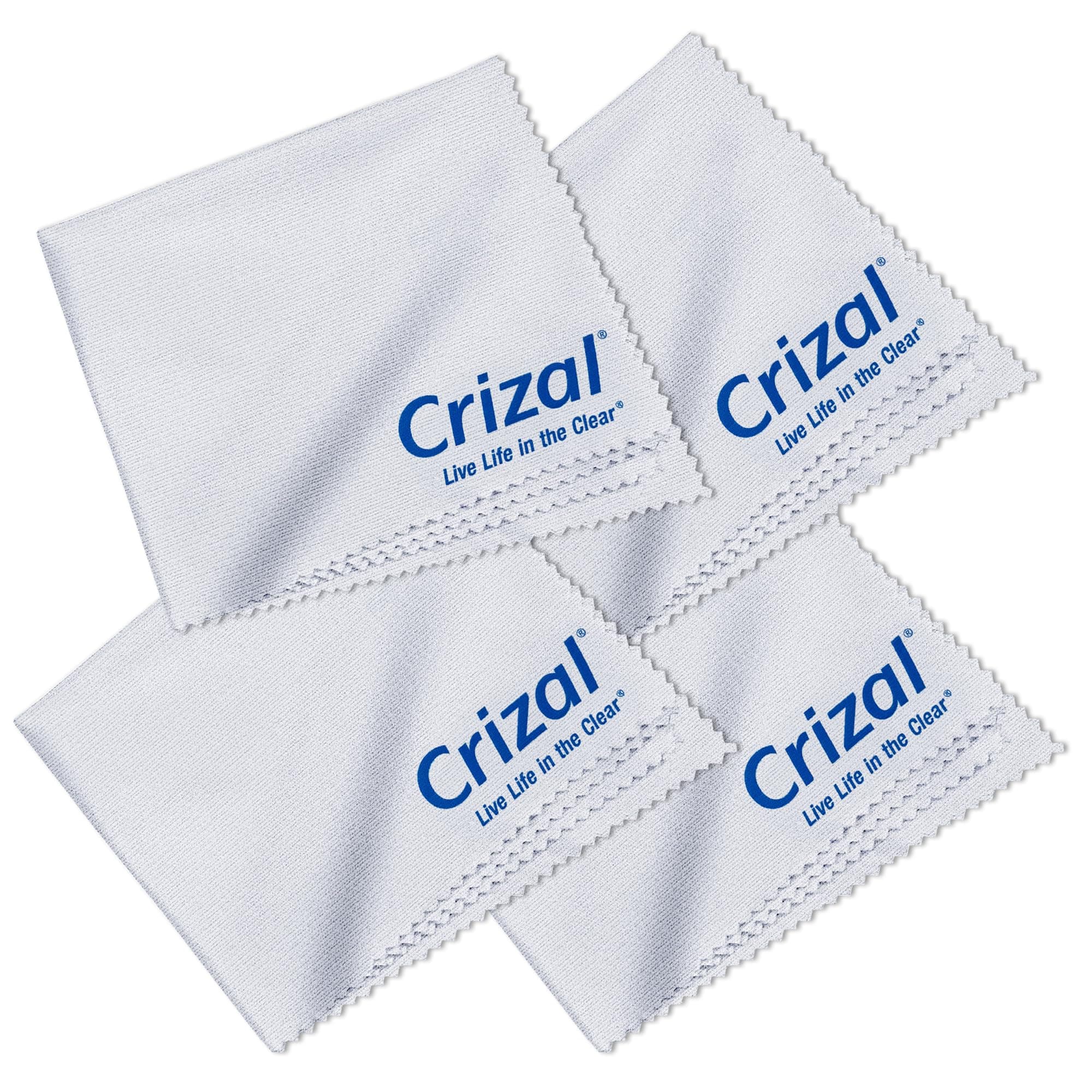Crizal Lens Cleaning Cloth 4 Pack Size 6 1/2" x 6 1/2" for Crizal Anti Reflective Lenses |#1 Best Microfiber Cloth for Cleaning Crizal and All Anti Reflective Lenses|