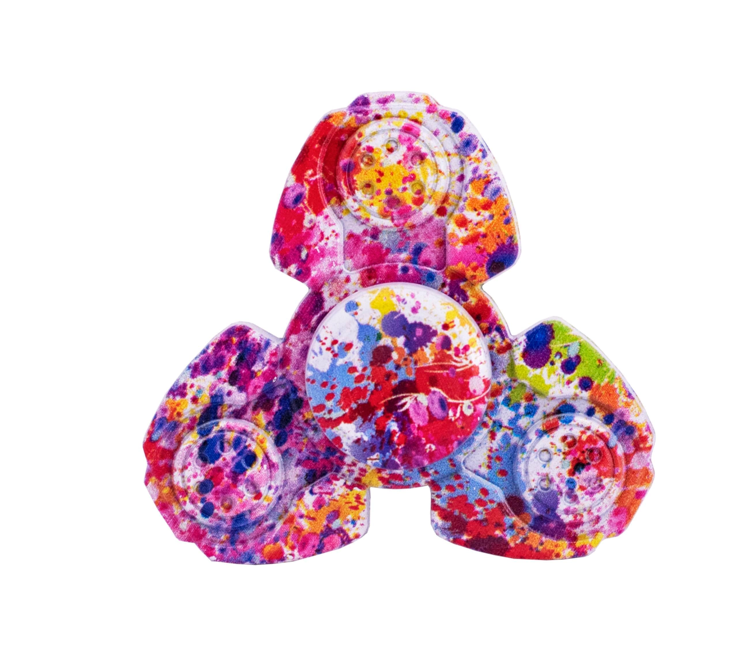 Premsons® Hand Spinner Desk Toy - High Speed Smooth Finger Spin Sensory Fidget Stress Relief Game Play for Kids & Adults - Birthday Party Gift - Metal - Rainbow Splash Triangular Head