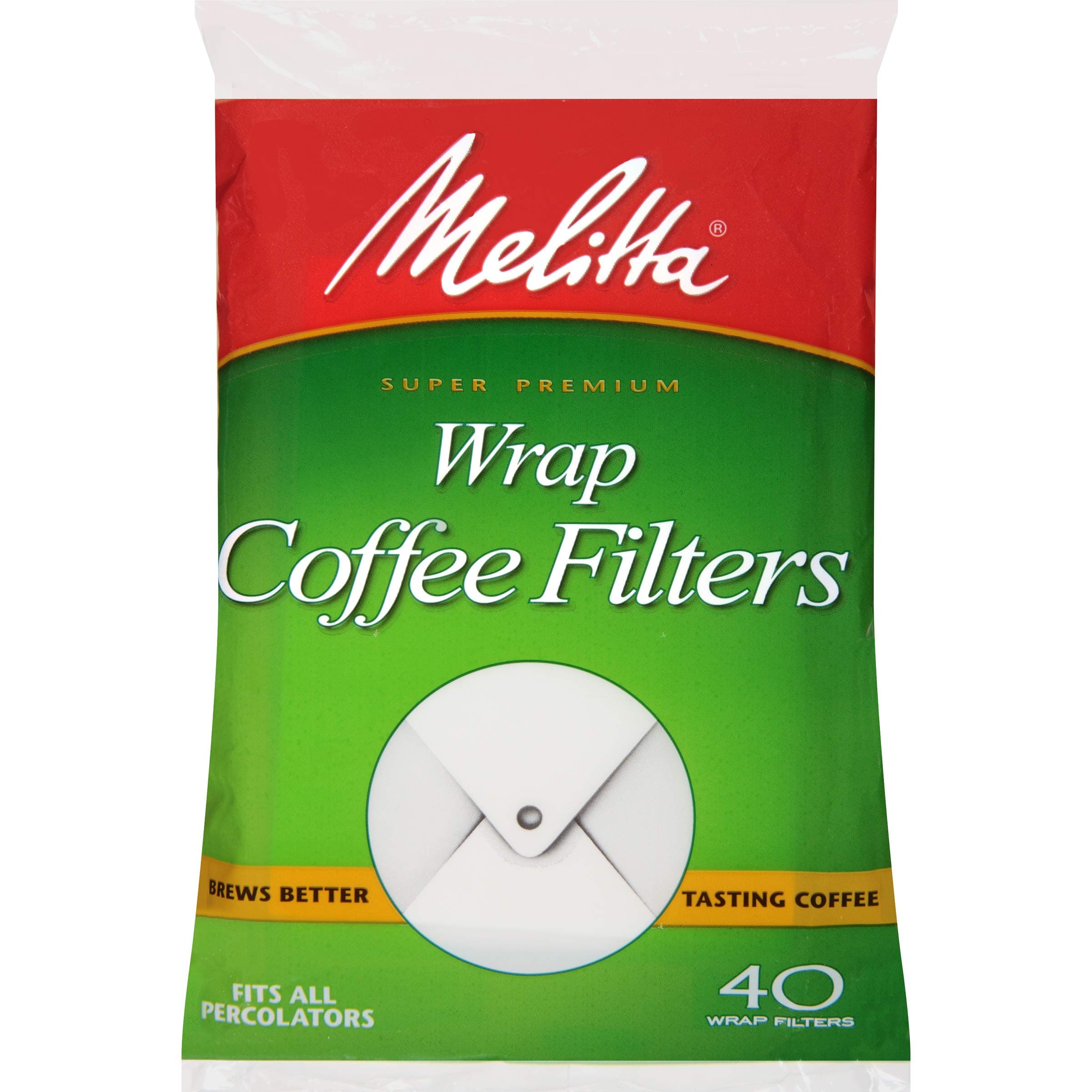 Percolator Wrap-Around Coffee Filters, White, 40 Count (Pack of 12) 480 Total Filters Count
