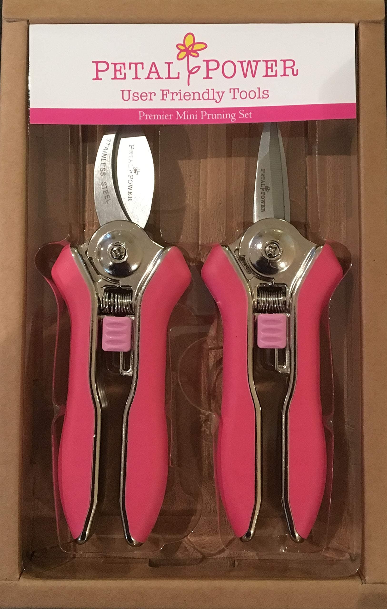 Ladies Gardening Mini Pruner Secateurs Set - Two Razor Sharp Pink Bypass Secateurs - Trimmer - Best Gardening Gift for Women. Buy NOW!