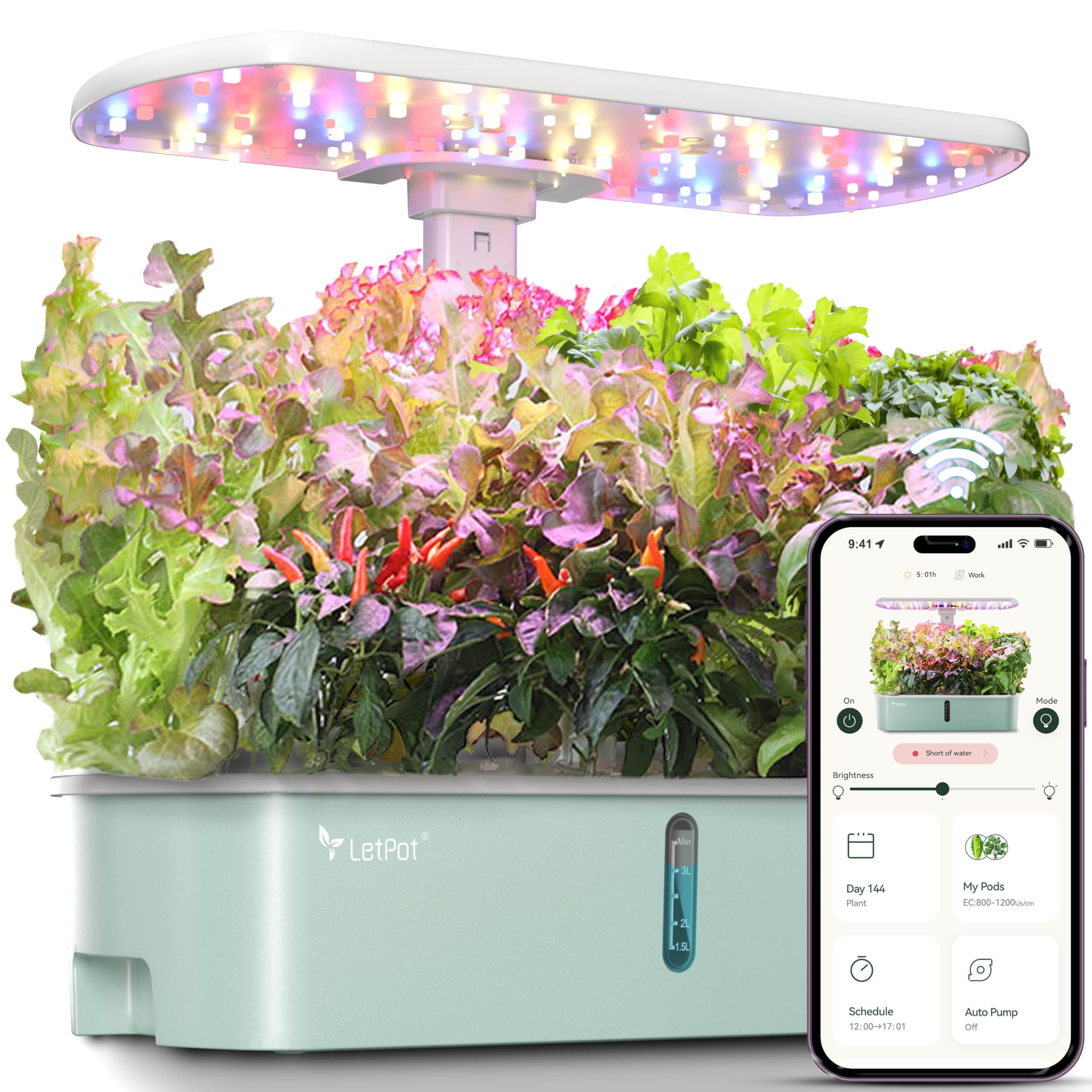 LETPOT LPH-Air Hydroponic Grow System Kit 10 Capsules Smart Indoor Garden App Controlled & WiFi