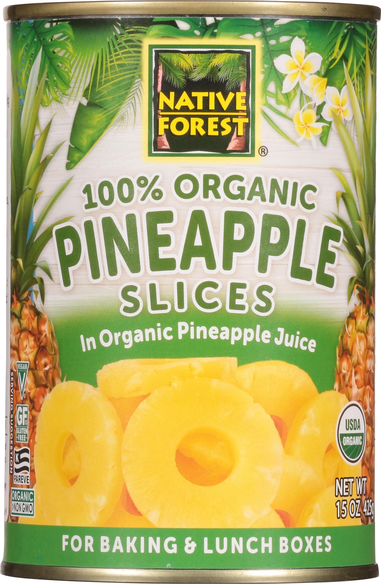Pineapple Slices Organic, 15 oz