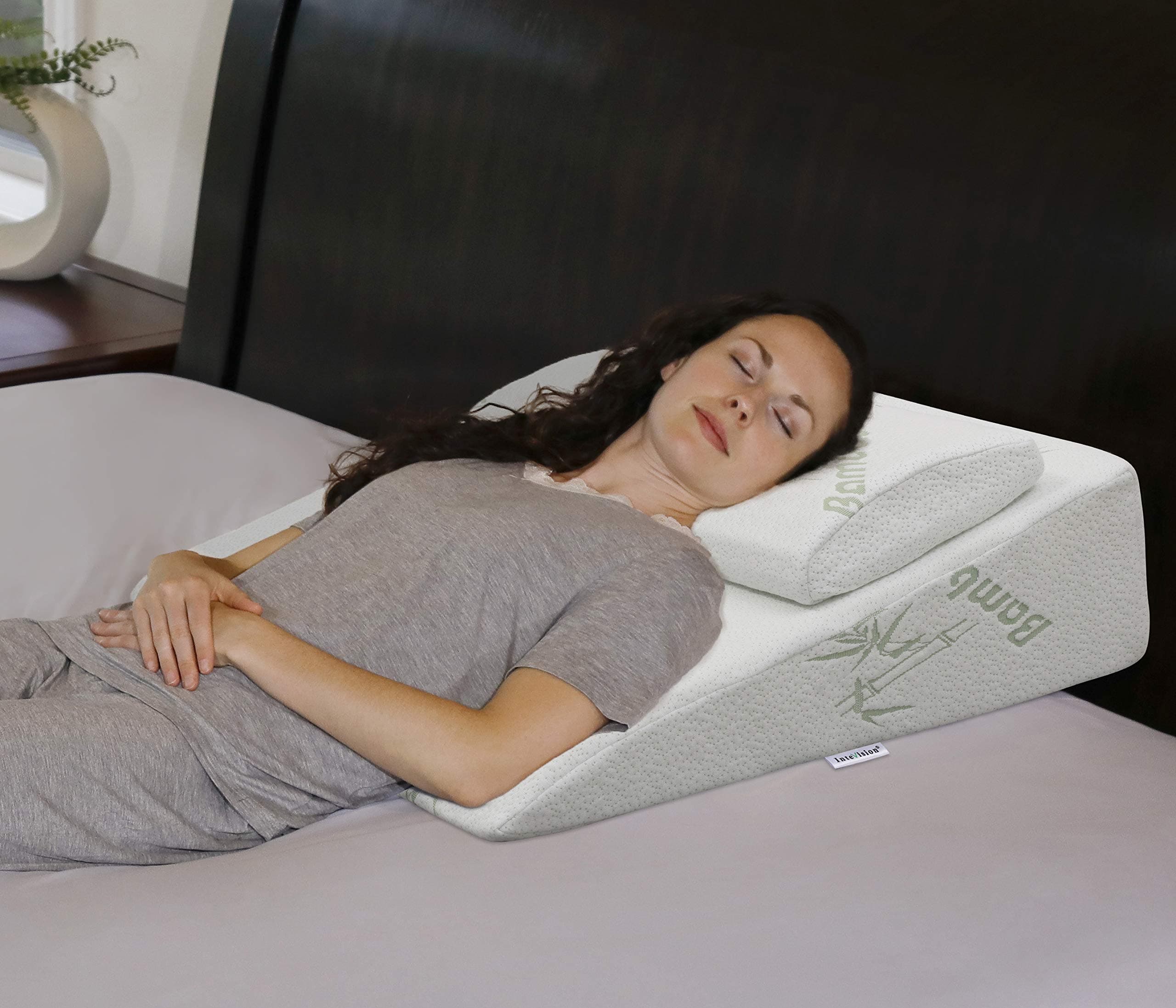 InteVision Bed Wedge Pillow and Headrest Pillow in One