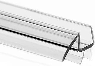 eatelle Shower Door Bottom Seal with Drip Rail for 1/2" (12mm) Thick Glass, 36" Long Sweep - Ultra Clear Polycarbonate