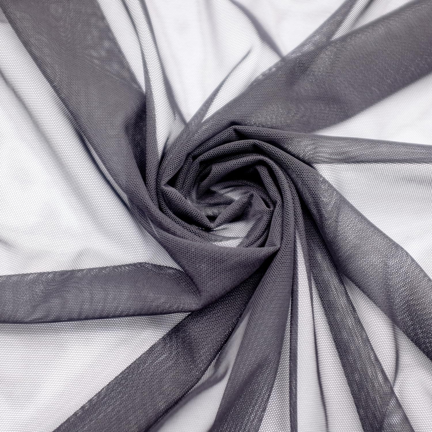 – Power Mesh Fabric Superfine 4-Way Stretch Net Fabric Nylon Spandex Sheer Mesh, 5 Yards Long 152cm Wide (Black)