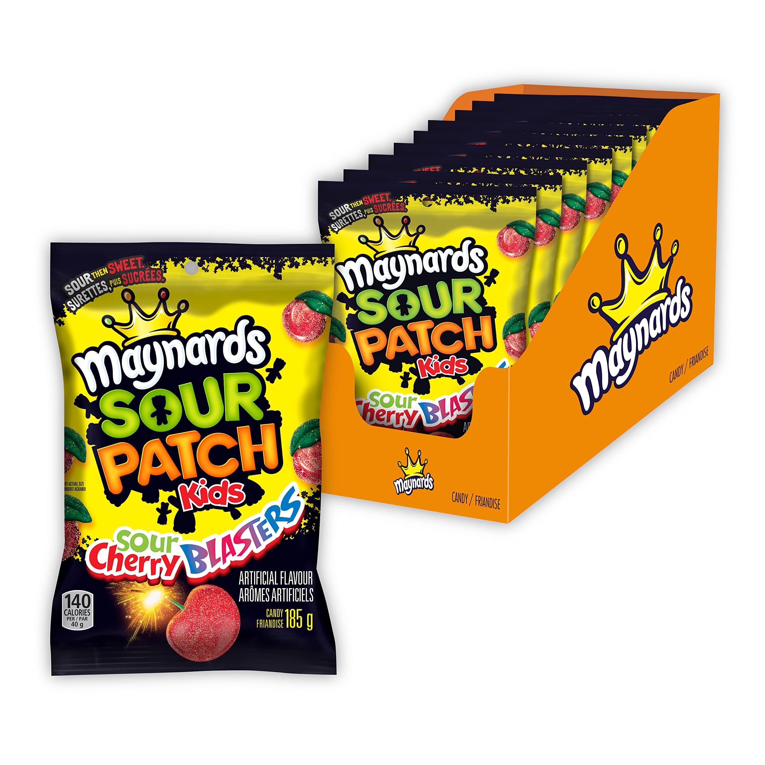 Maynards Sour Patch Kids Sour Cherry Blasters, 185g, 9 Count, Imported from Canada
