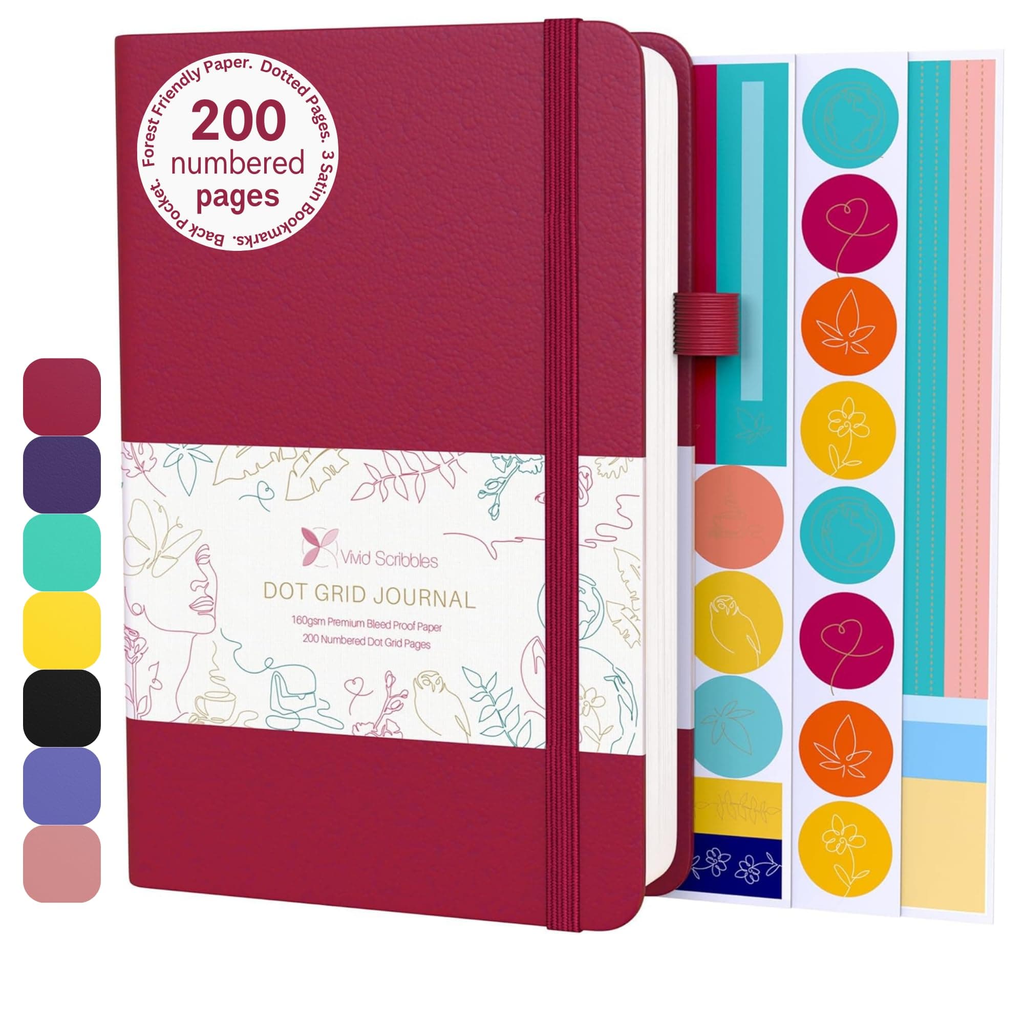 Dotted Journal – 140gsm Bleed Proof Thick White Paper – 200 Numbered Dot Grid Pages – 5.8 x 8.3 inch Bullet Dotted Notebook