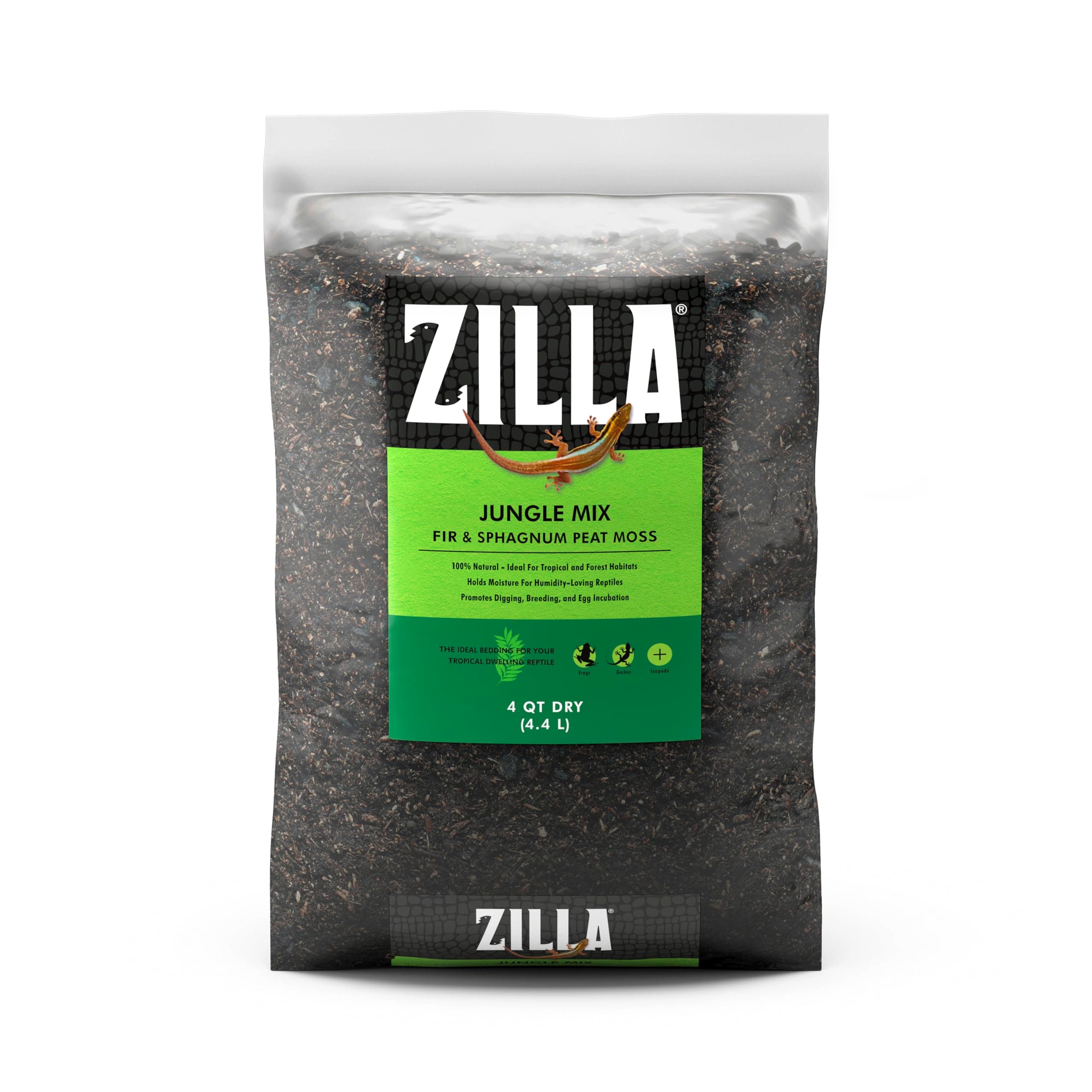 Zilla Reptile Terrarium Bedding Substrate Jungle Mix, 4 Quart