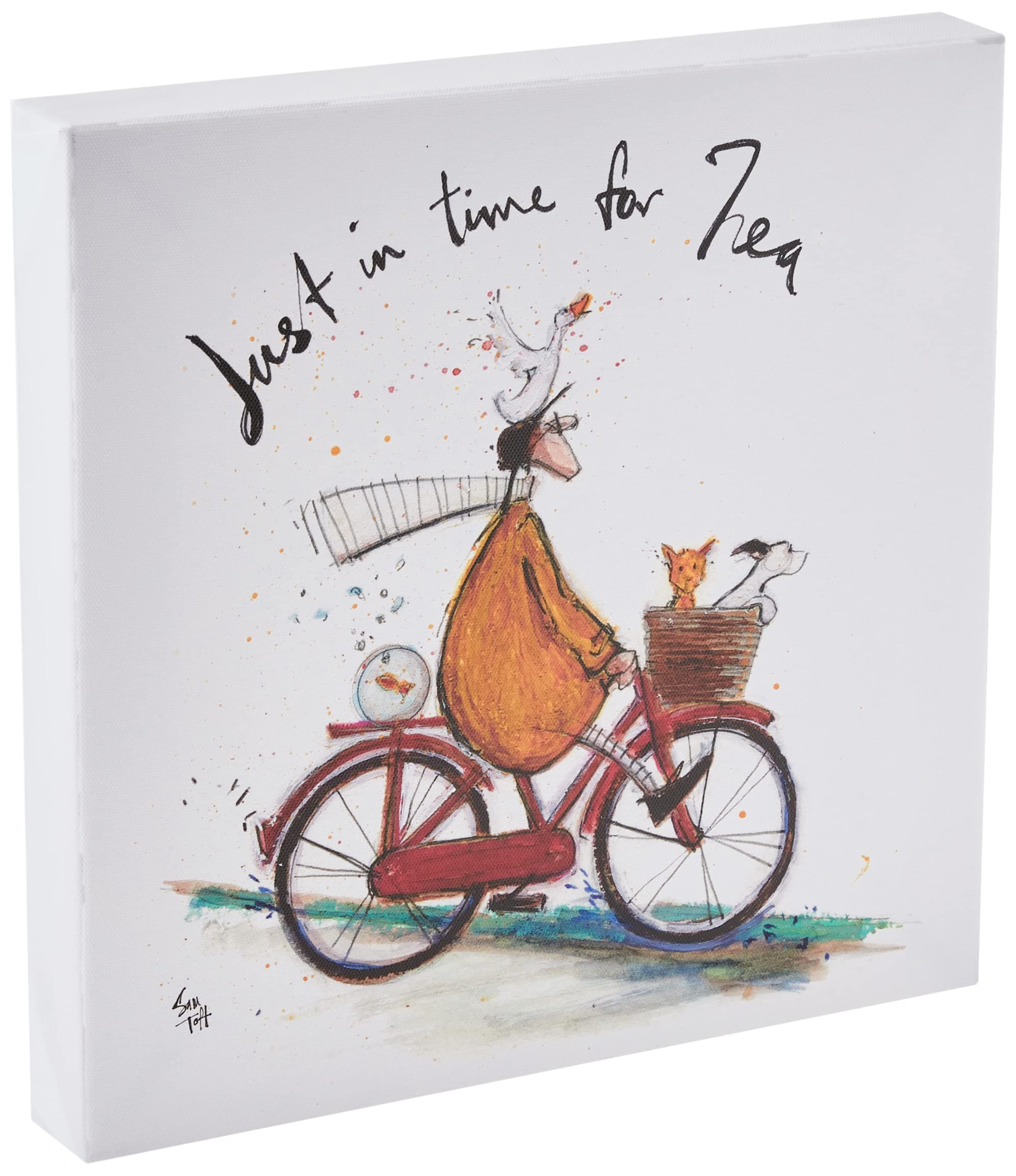 (Just in Time for tea Canvas Print 30 x 30 cm, Multi, 30 x 30 x 3, 8 cm