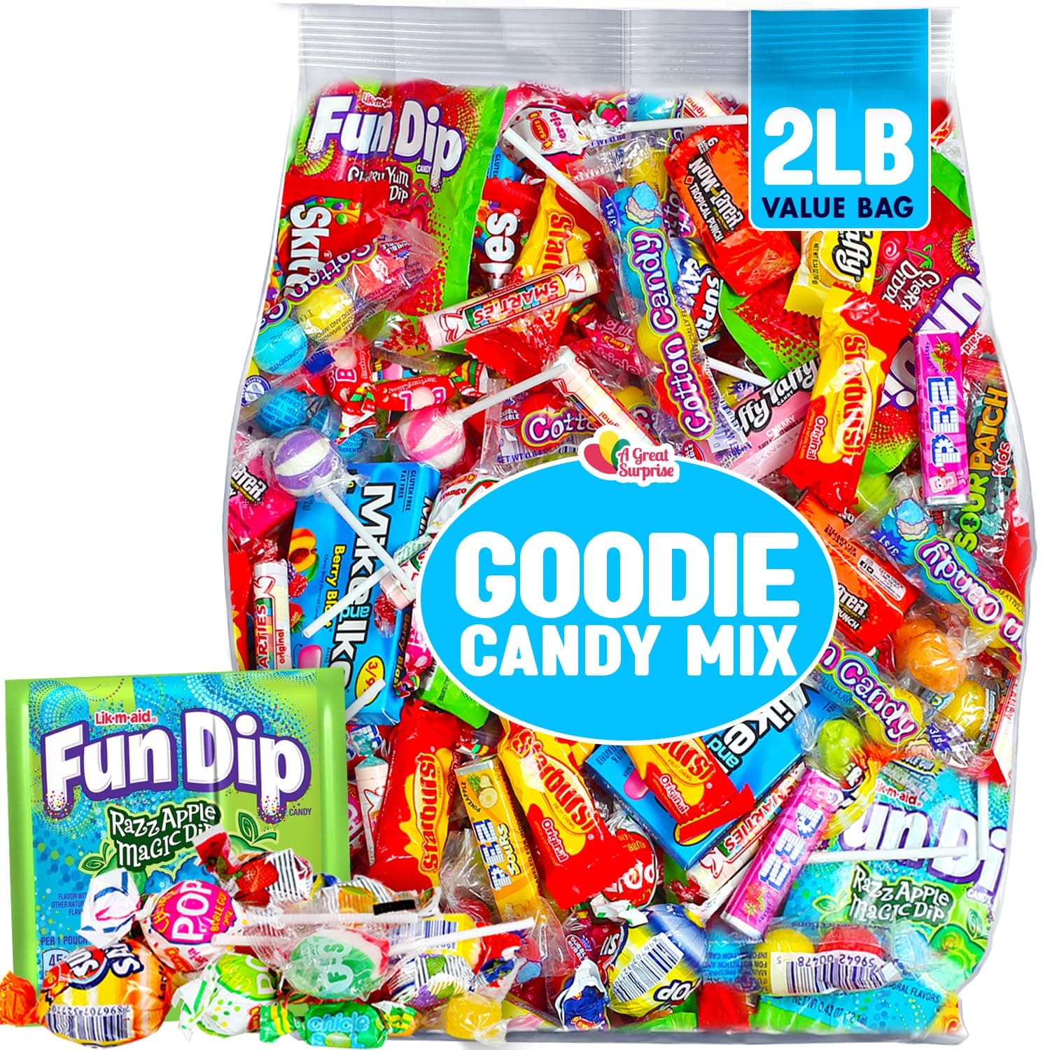 Pinata Candy Filler - Candy Variety Pack - 2 Pound Bag - Assorted Mix - Bulk Candies for Kids - Candy for Party Bags - Fun Size - Goodie Bag Stuffers