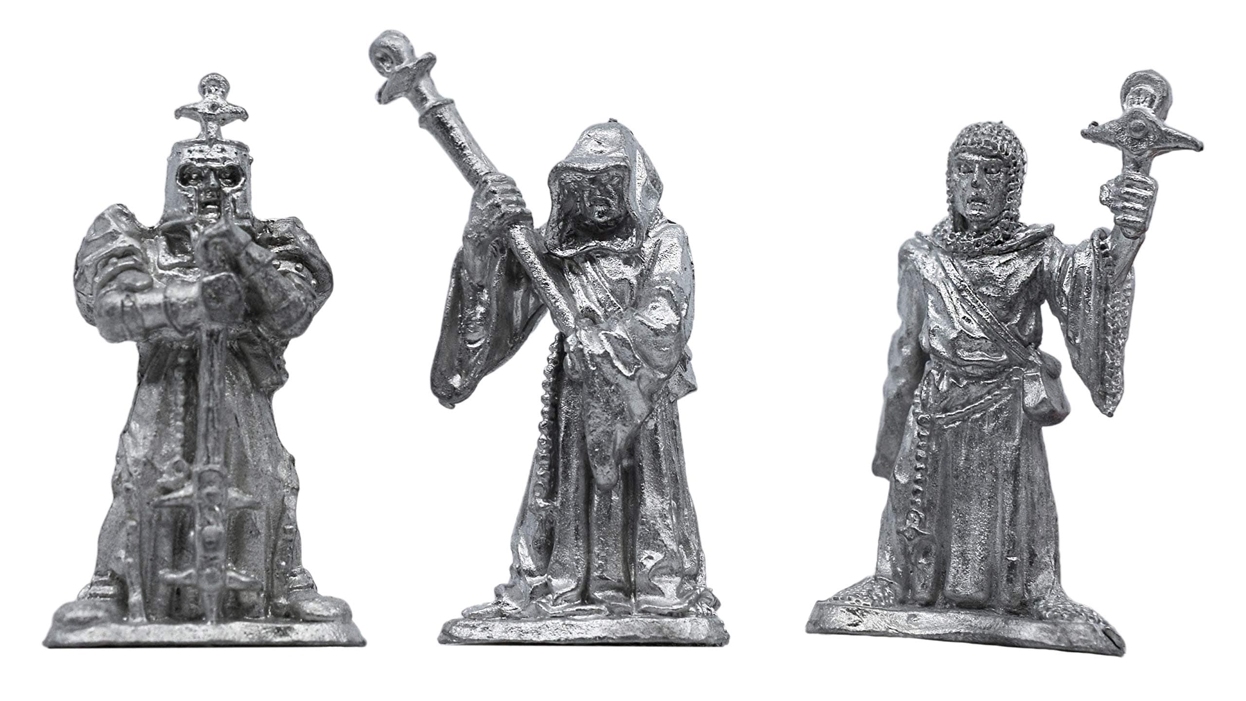 IRON WIND METALS 3 Piece 3-Stage Cleric Set - 100% Lead-Free Pewter - Classic Fantasy Miniatures for 28mm Table Top Games - Made in USA - RAL Partha Miniatures