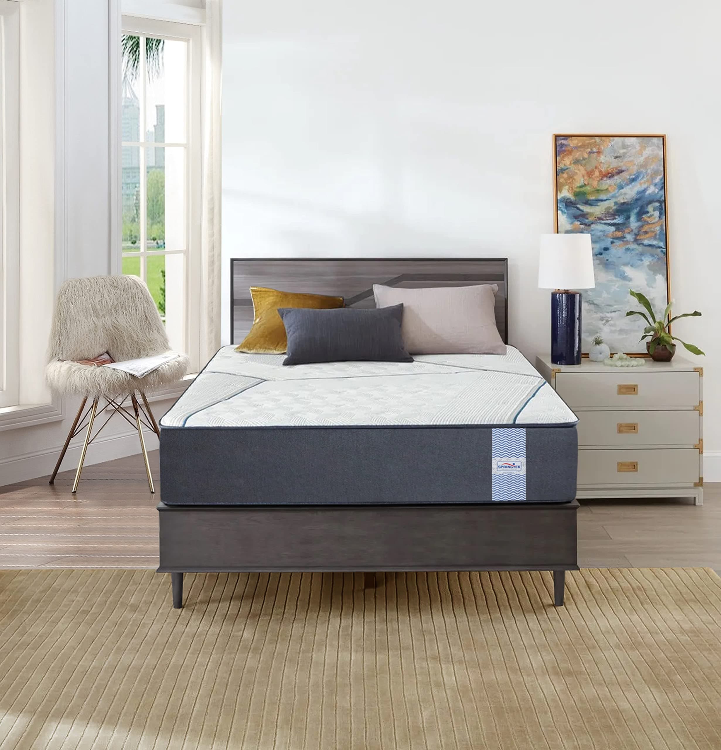 Springtek Bonded Foam Mattress | 6 Inches Medium Firm 5 Layer Orthopedic Memory Gel & HR Foam Hard Gadda for Back Pain & Spine Support | King Size Rebonded Bed Mattresses | 72x72 Inch