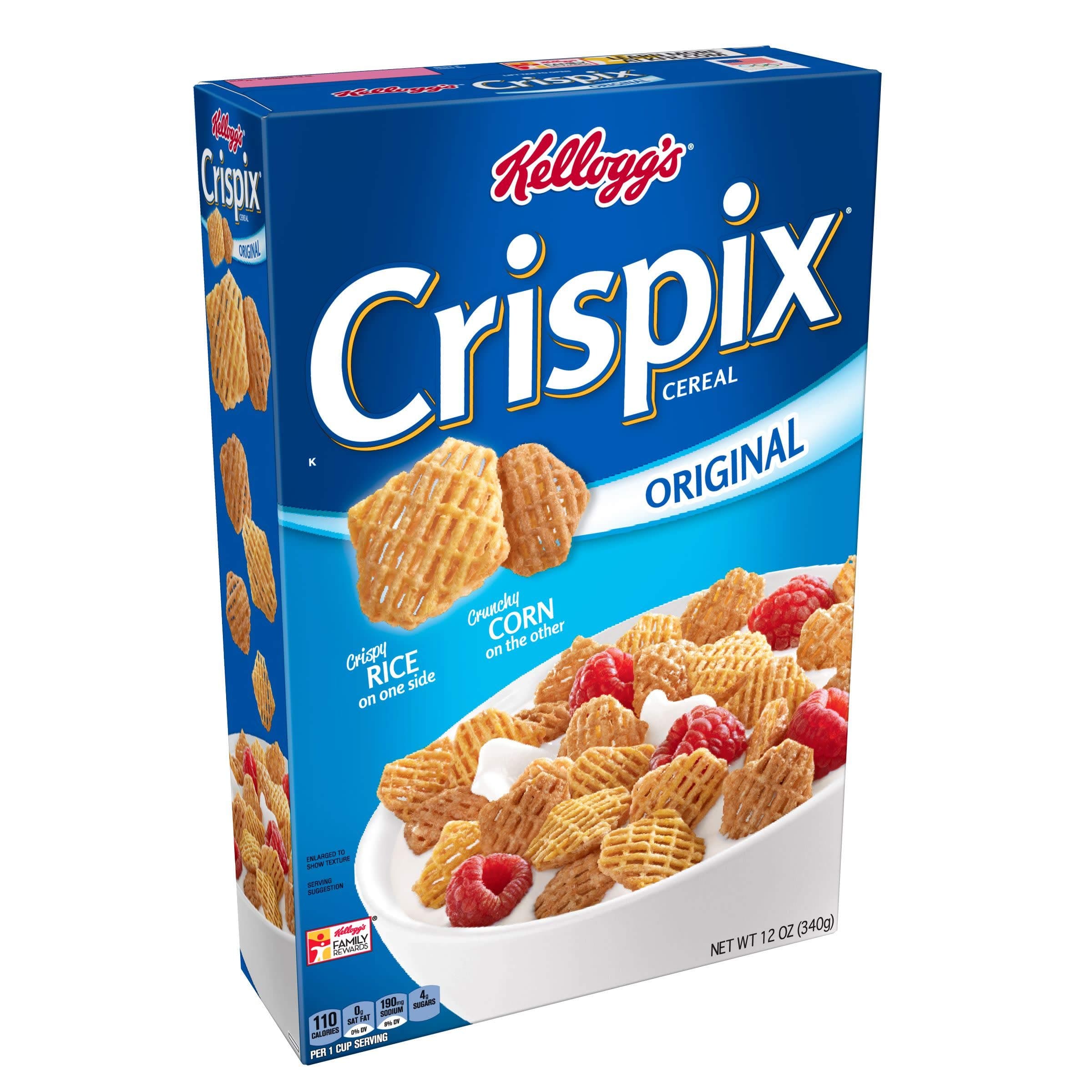 Kellogg's Breakfast Cereal, Crispix, Original, Low Saturated Fat, 12 oz Box(Pack of 14)
