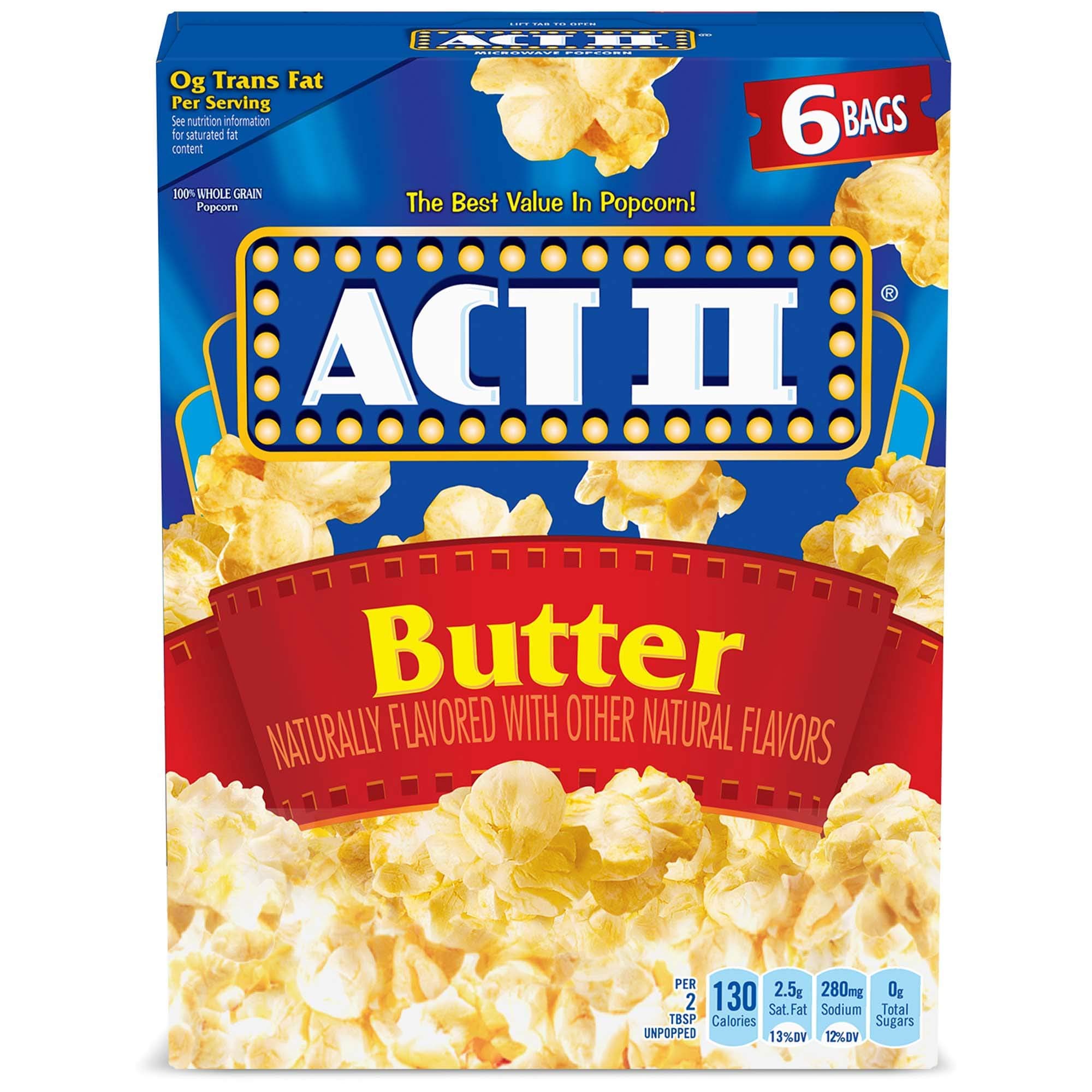 Butter Microwave Popcorn, 2.75 oz., 6-Count Bags