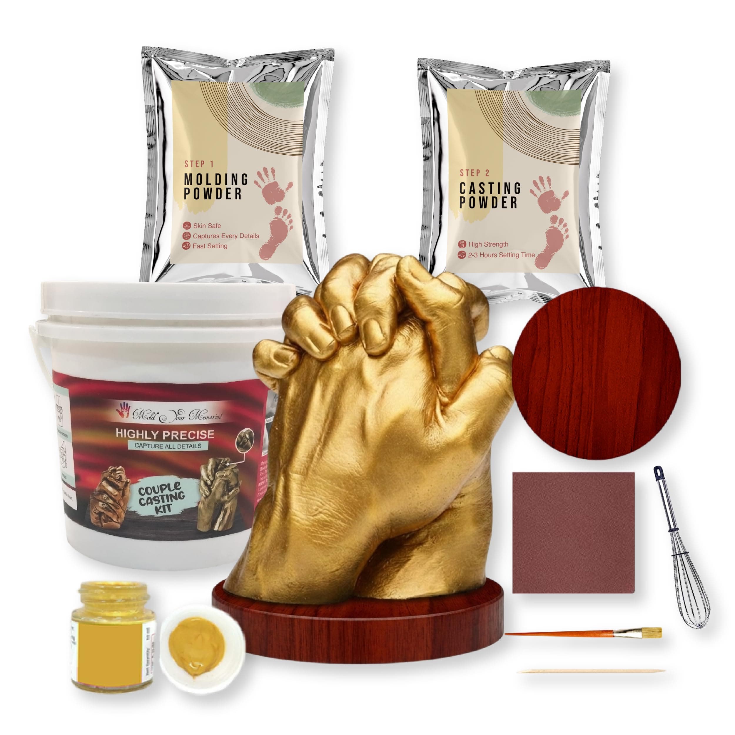 hand casting kit, anniversary gift, couple casting kit with molding and casting powder Gift for husband and wife,wedding gift (Couple casting).