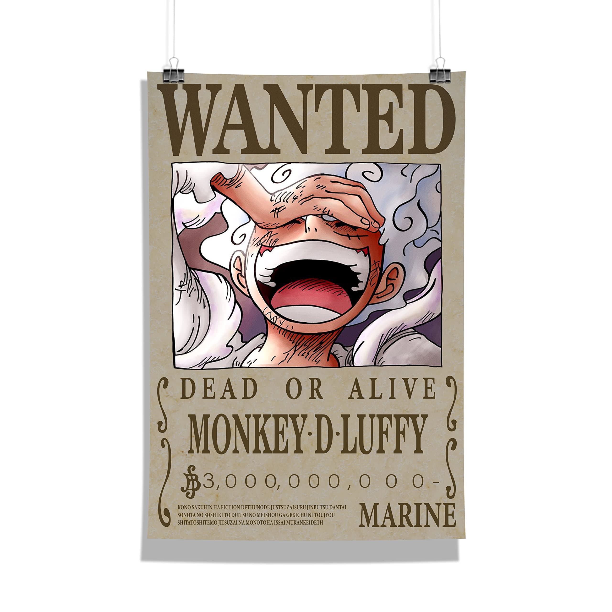MCSID RAZZOne Piece - New 3B. wanted Monkey D luffy Design A3 Size Poster (Without Frame) - Best Gift For One Piece Fans/Best Artefact To Your Home & Decor/For Anime Fandom
