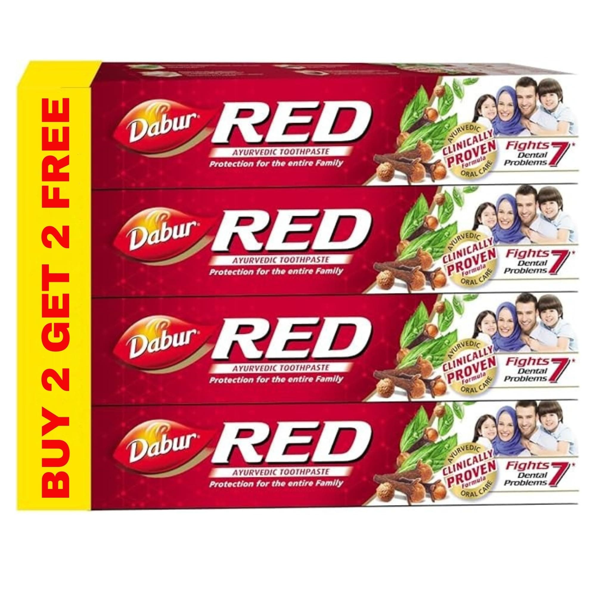 – Dabur Red Ayurvedic Toothpaste for Teeth & Gums 4x100g | Enriched with Potent Ayurvedic Ingredients | For Healthy Gums & Strong Teeth | Super Value Pack